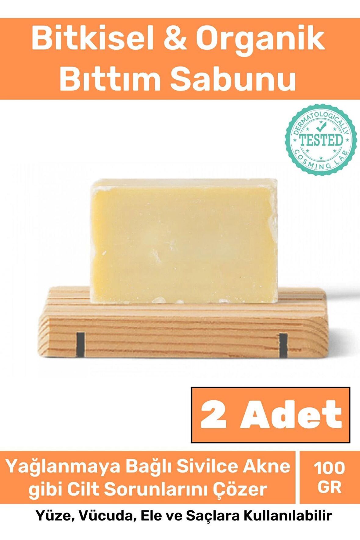 Özel %100 Doğal Bitkisel Organik Güzel Kokulu Saç Için Bıttım Sabunu 100 Gr x 2 Adet