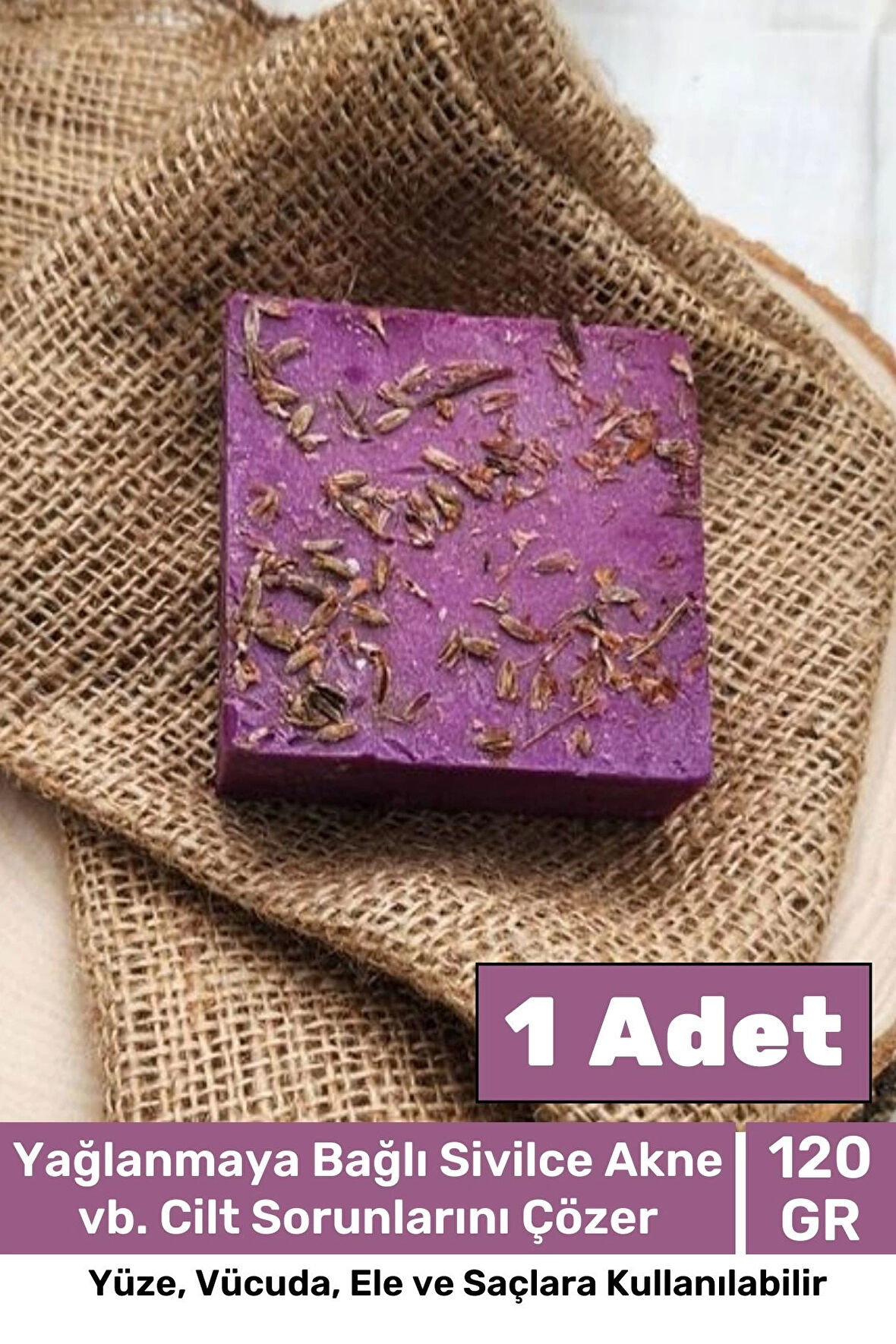 Özel %100 Doğal Güzel Kokulu El Yüz Saç Vücut Cilt Orijinal Bitkisel Lavanta Sabunu 120G - 1 Adet