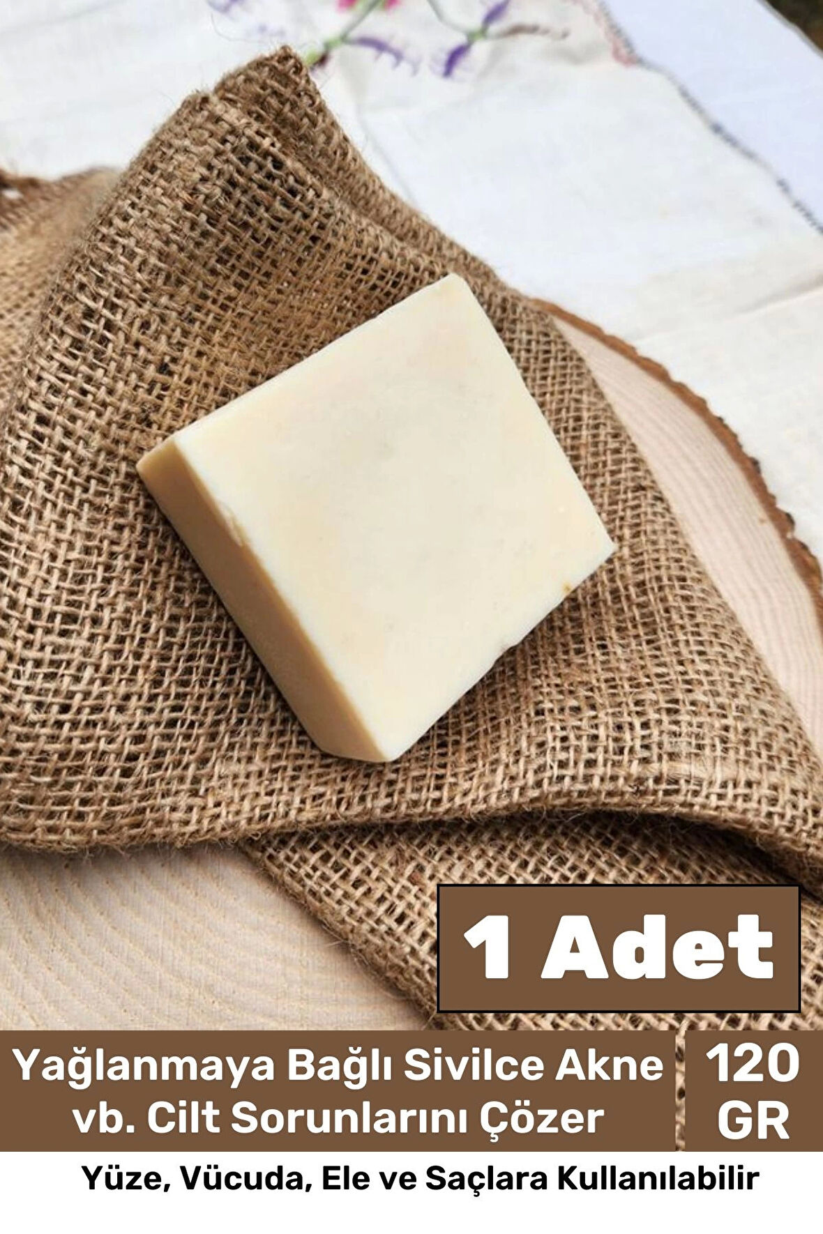 Lüks %100 Doğal Güzel Kokulu El Yüz Saç Vücut Cilt Orijinal Bitkisel Keçi Sütü Sabunu 120G - 1 Adet