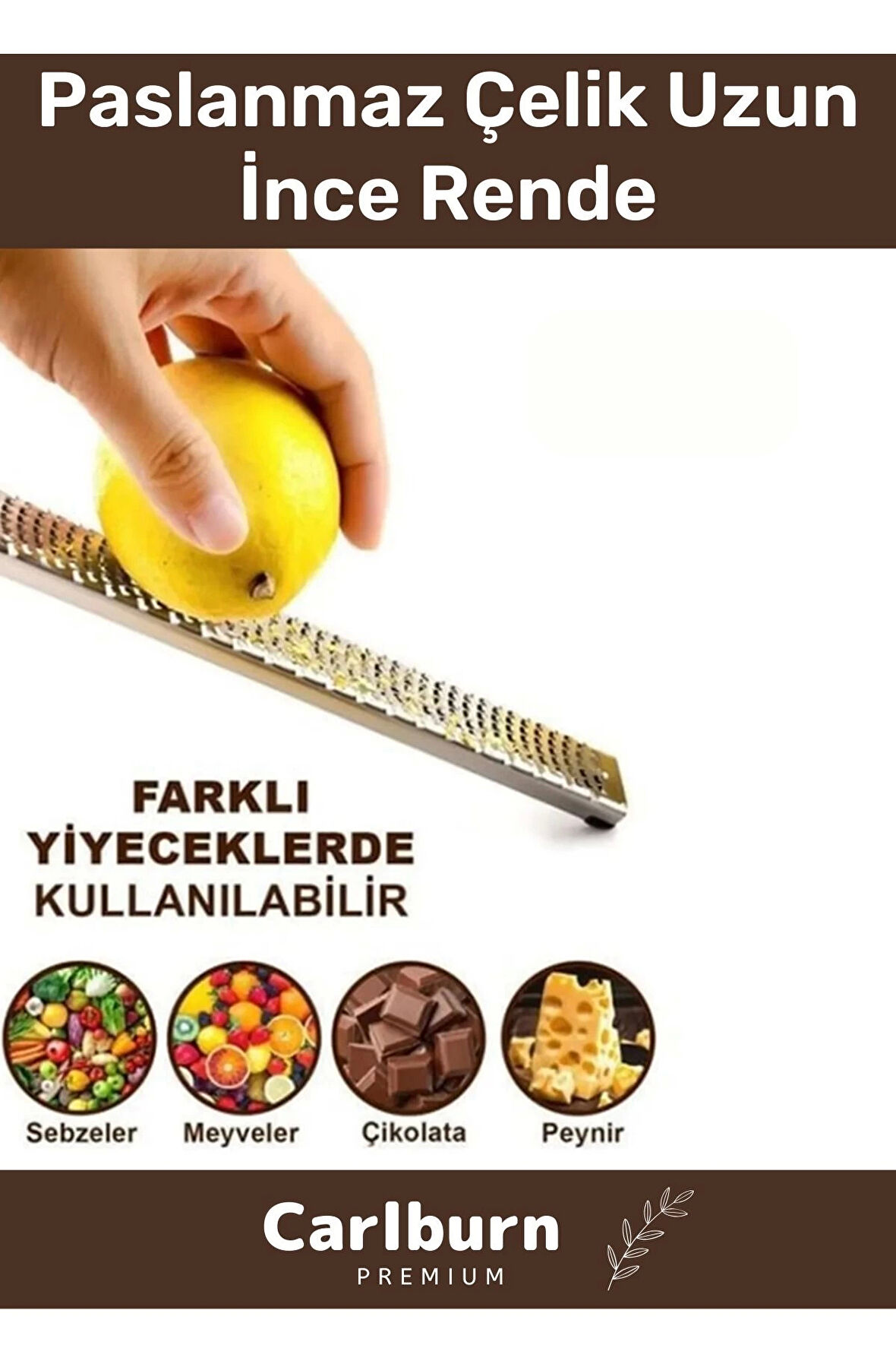 Özel Üretim Kaliteli Dayanıklı Paslanmaz Çelik Keskin Uzun İnce Limon Peynir Sarımsak Rendesi 27cm