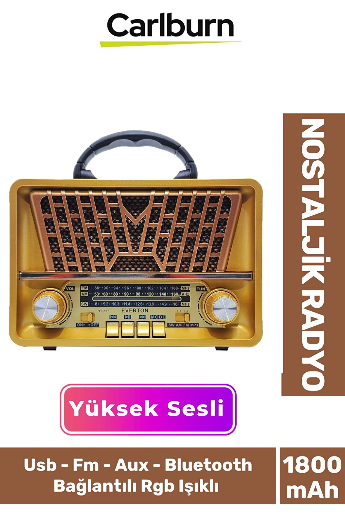 Kaliteli Yüksek Sesli Retro Nostalji Bluetooth Bağlantılı Usb Sd Kart Radyo Mp3 Player Müzik Kutusu