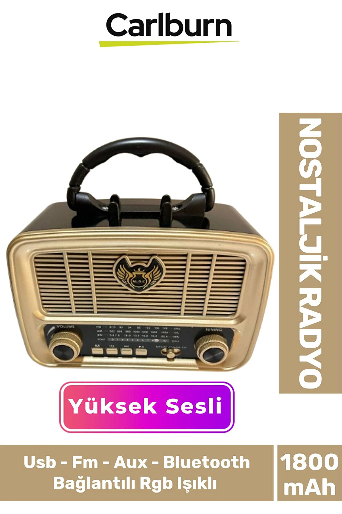 Kaliteli Yüksek Sesli Retro Nostalji Bluetooth Bağlantılı Usb Sd Kart Radyo Mp3 Player Müzik Kutusu