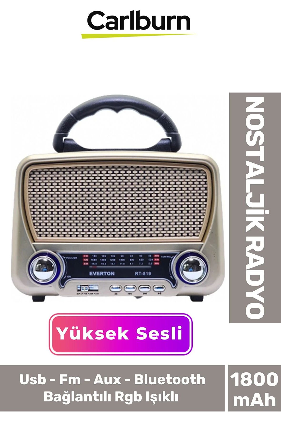 Güneş Enerjili Yüksek Sesli Retro Nostalji Bluetooth Usb Sd Kart Radyo Mp3 Player Müzik Kutusu