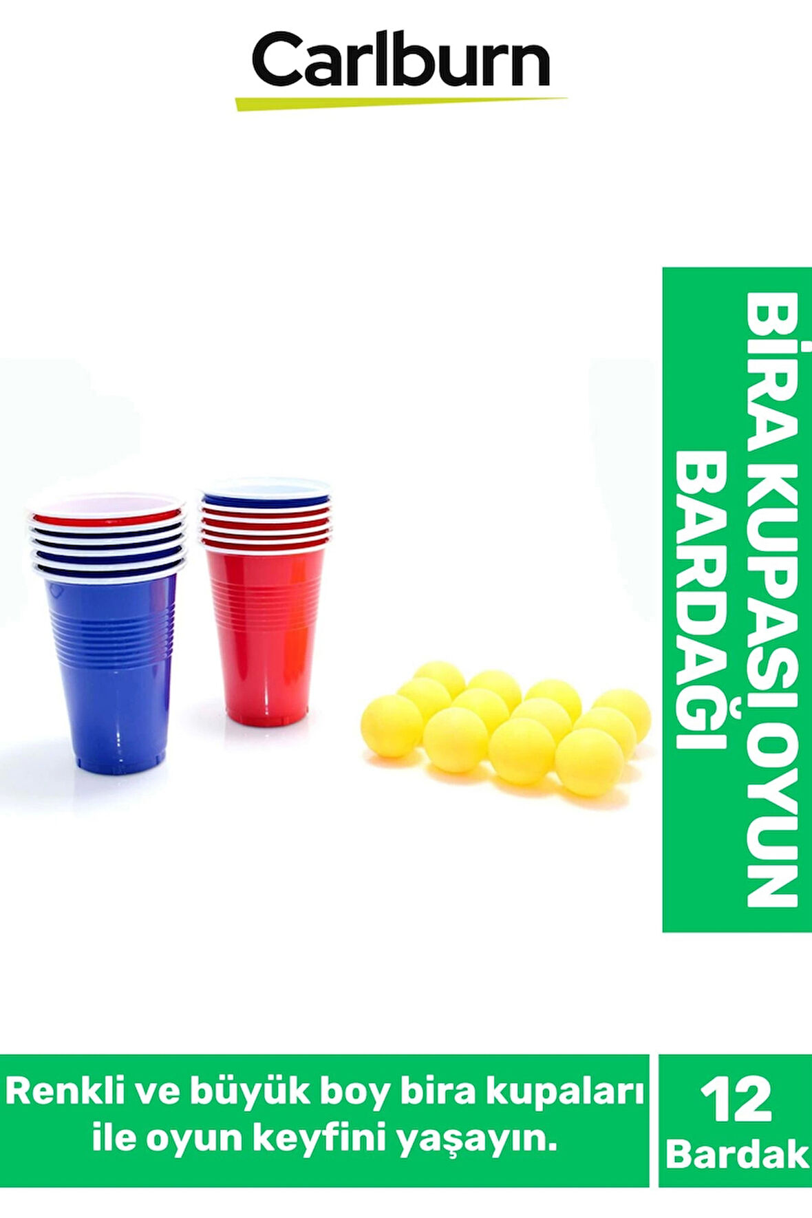 Özel Üretim Eğlenceli Özel Gün Beer Pong  Renkli Büyük 12 Karton Bira Kupası 12 Toplu Oyun Bardağı