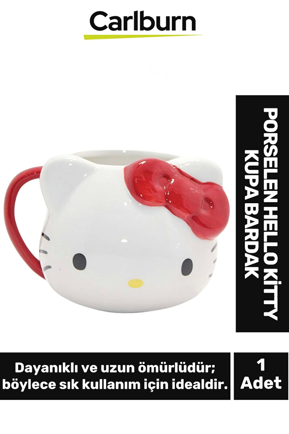 Özel Tasarım Dekoratif Şık Hediyelik Porselen Hello Kitty Kupa Bardak 9*13 Cm