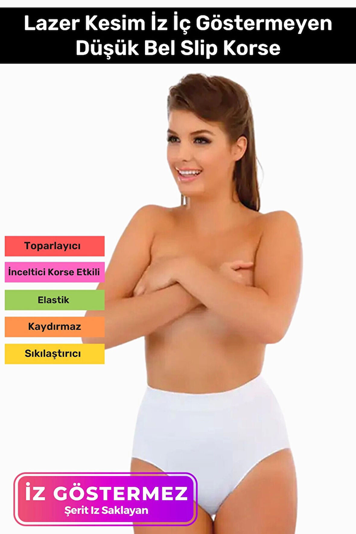 Özel Üretim Dikişsiz İz Göstermeyen Kaymaz Toparlayıcı Şekillendirici Kadın Düşük Bel Slip Korse