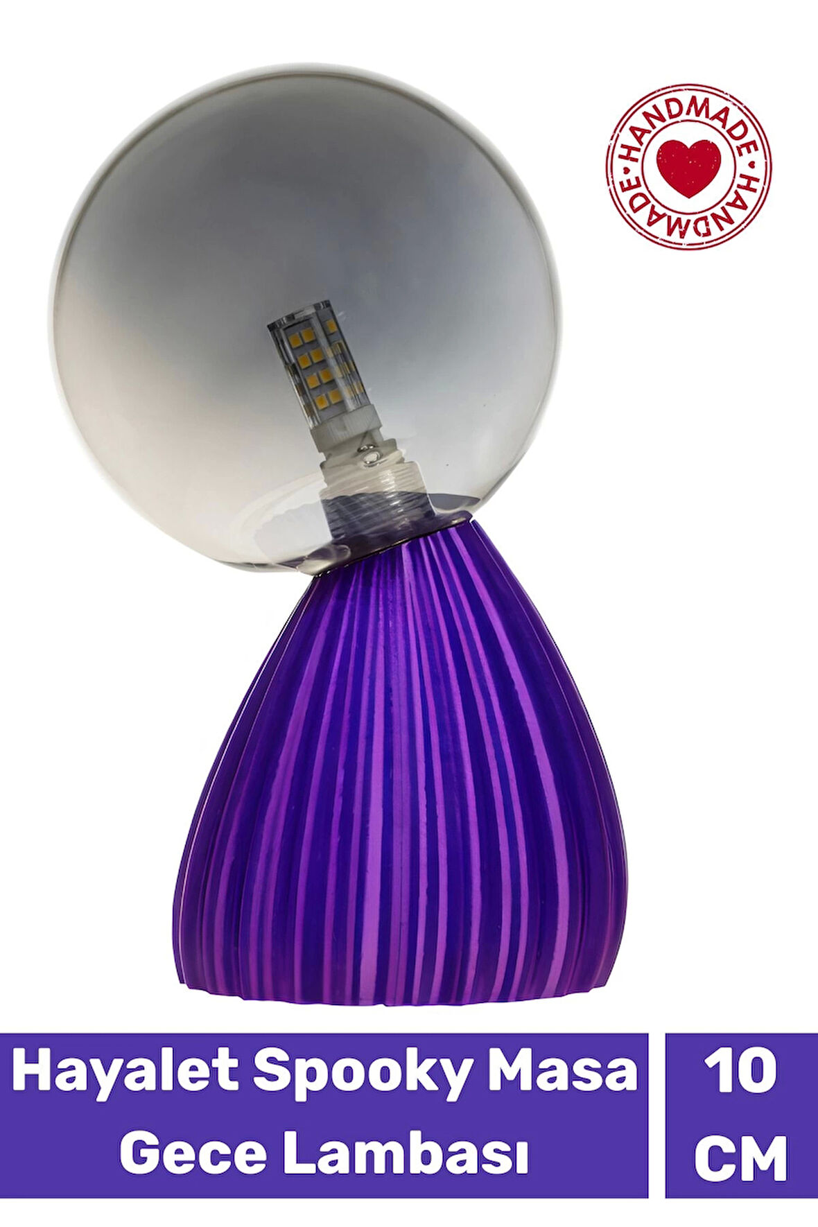 Handmade Dekoratif Şık Biyobozunur Plastik 10 Cm Dimmer Kablolu Hayalet Spooky Masa Gece Lambası