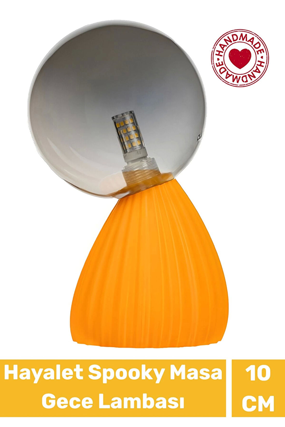 Handmade Dekoratif Şık Biyobozunur Plastik 10 Cm Dimmer Kablolu Hayalet Spooky Masa Gece Lambası