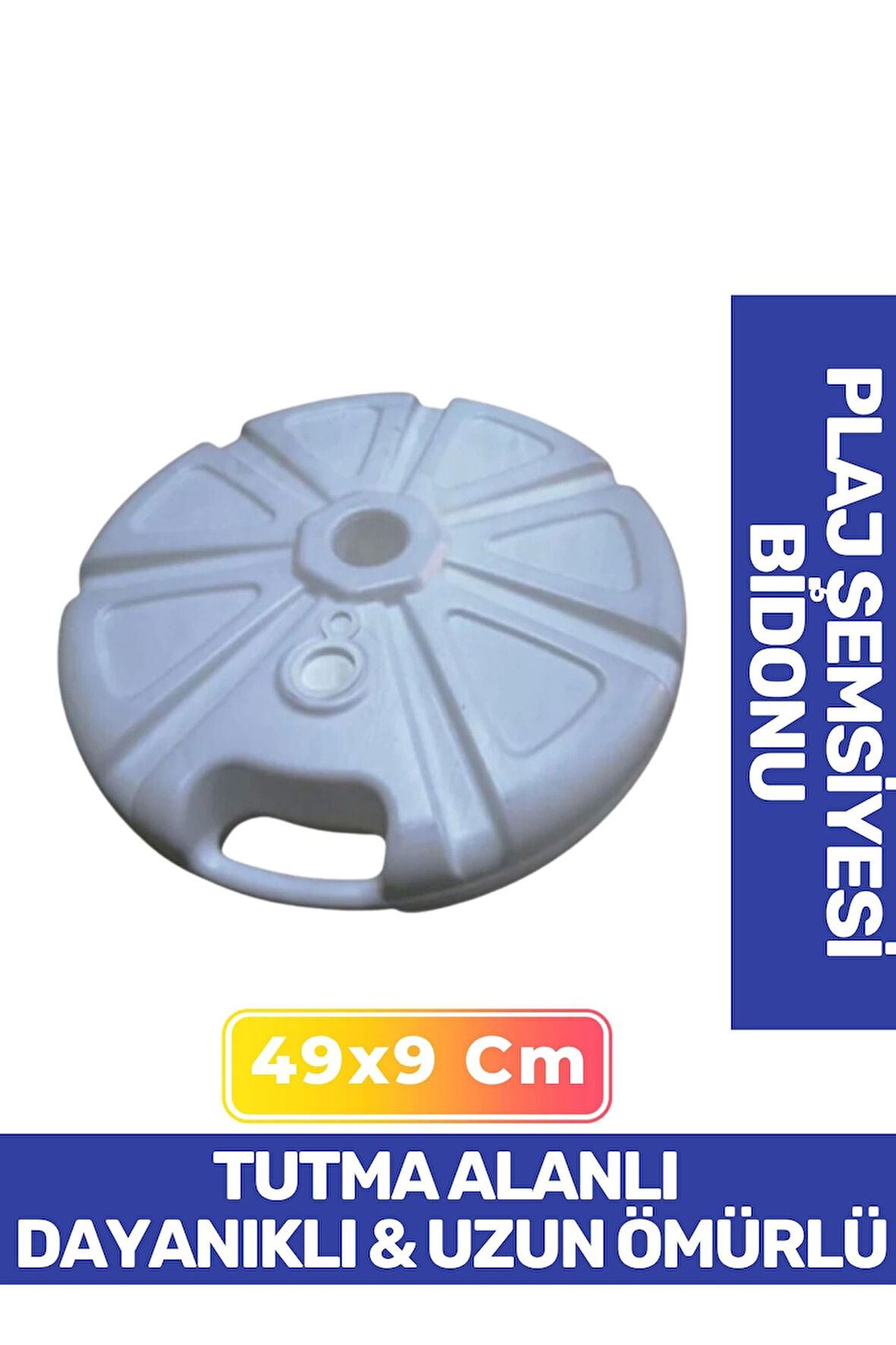 Özel Üretim Dayanıklı Malzemeden Üretilmiş Plastik 49x9 cm Plaj Kamp Balık Bahçe Şemsiyesi Bidonu