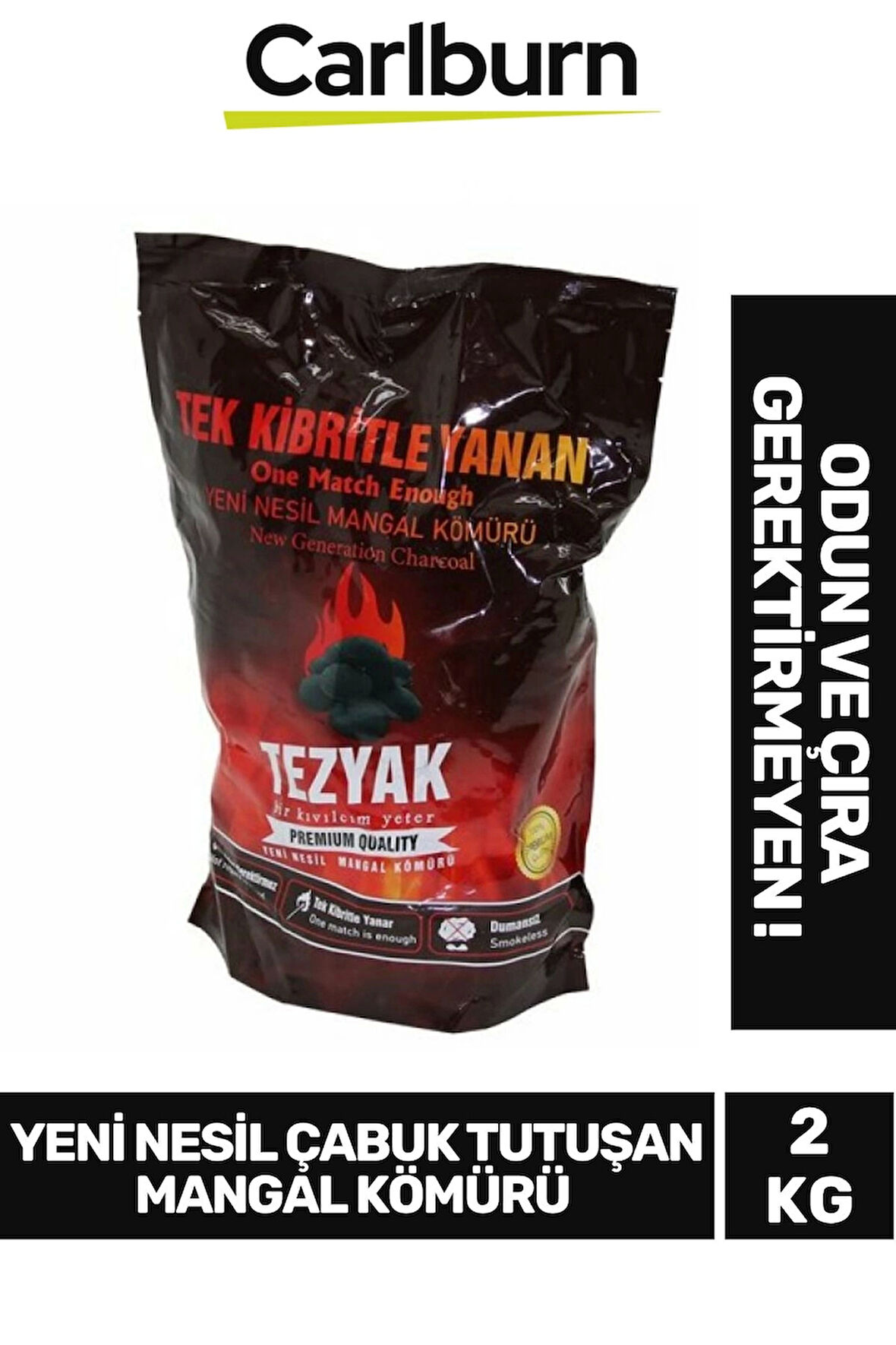 Yeni Nesil Çıra Odun Gerektirmez Çabuk Tutuşan Tek Kibritle Yüksek Isıyla Yanan Mangal Kömürü 2 KG