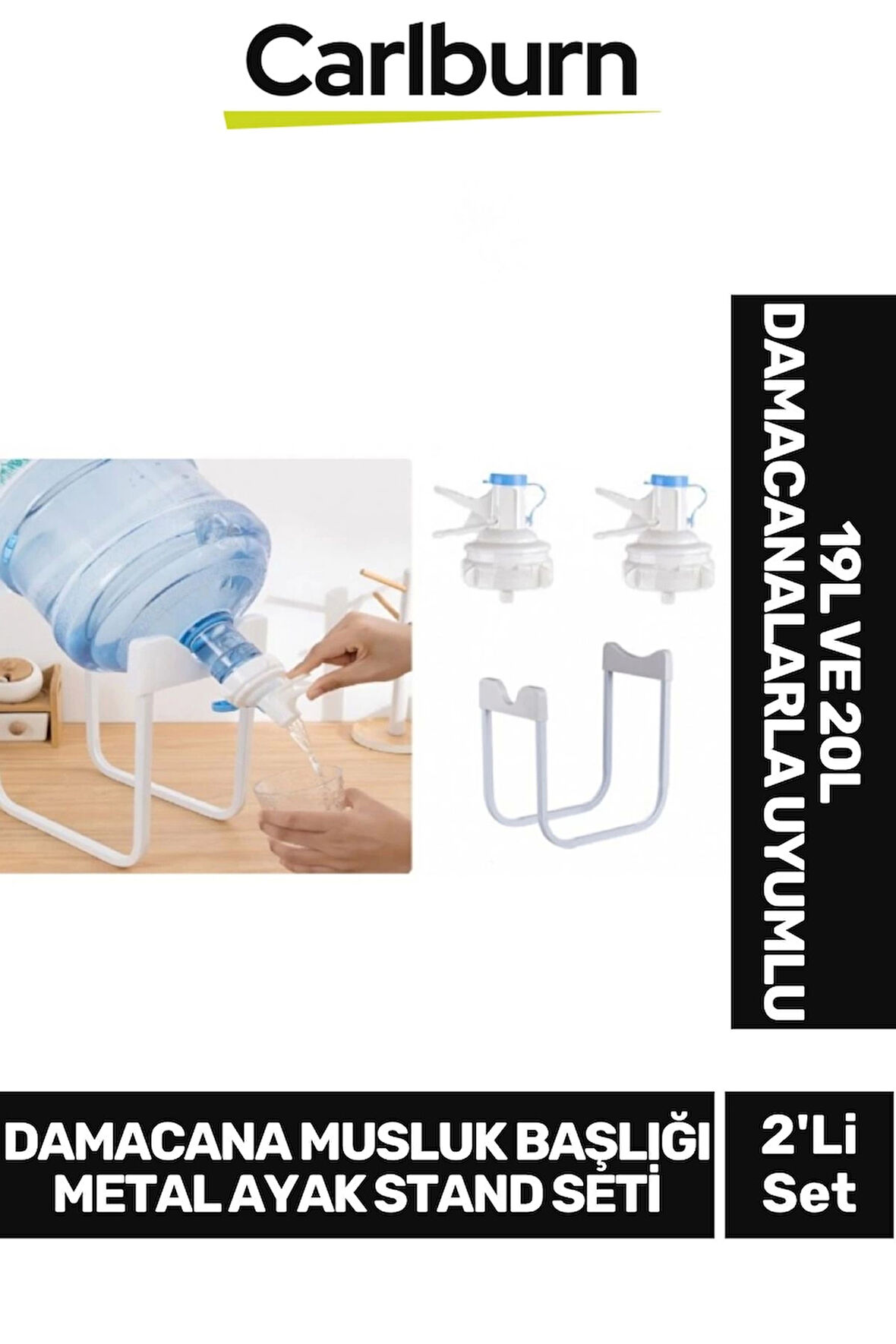 Özel Üretim Dayanıklı Ağır Kaldırma Gerektirmeyen Damacana Musluk Başlığı Metal Ayak Stand Seti