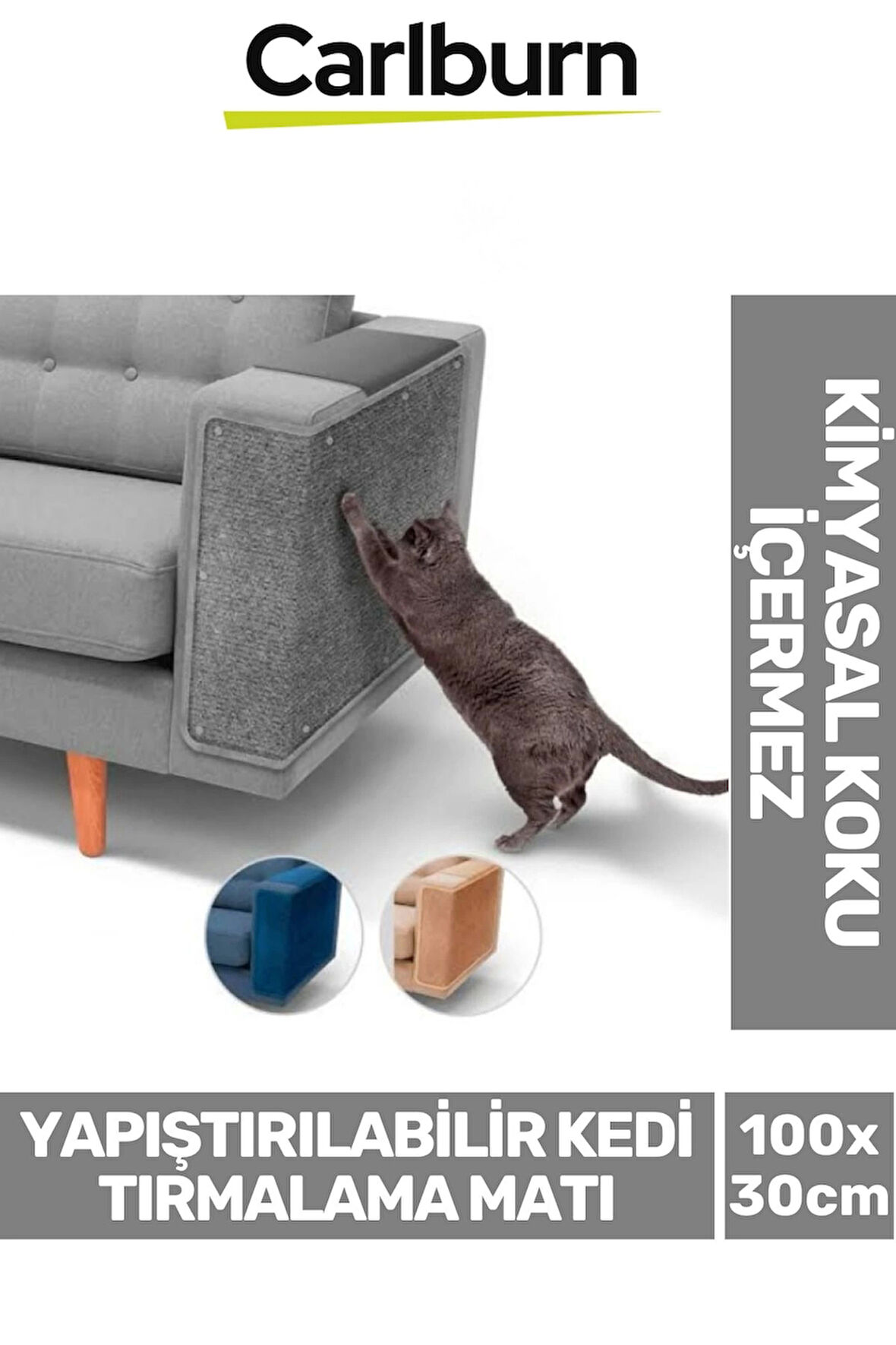 Özel Üretim Mobilya Koltuk Dayanıklı Hızlı Kuruma Yapıştırılabilir Kedi Tırmalama Matı 100x30cm