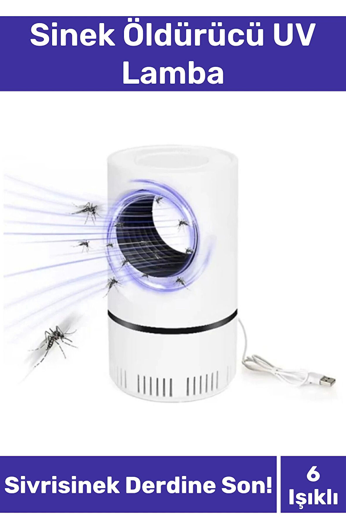 Premium Sessiz Yükseltmiş Güç 6 Uv Işık Elektrikli Uv Sinek Sivrisinek Haşere Öldürücü Lamba