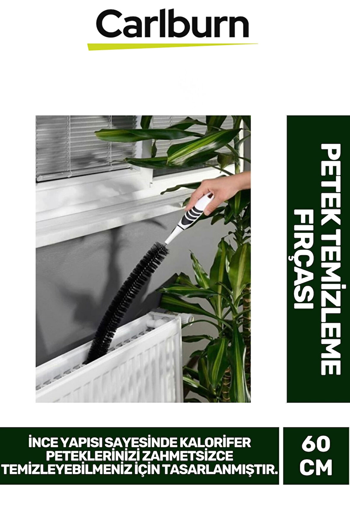 Premium Toz Alma Hafif Püsküllü 60cm Kalorifer Petek Detaylı Temizleme Fırçası