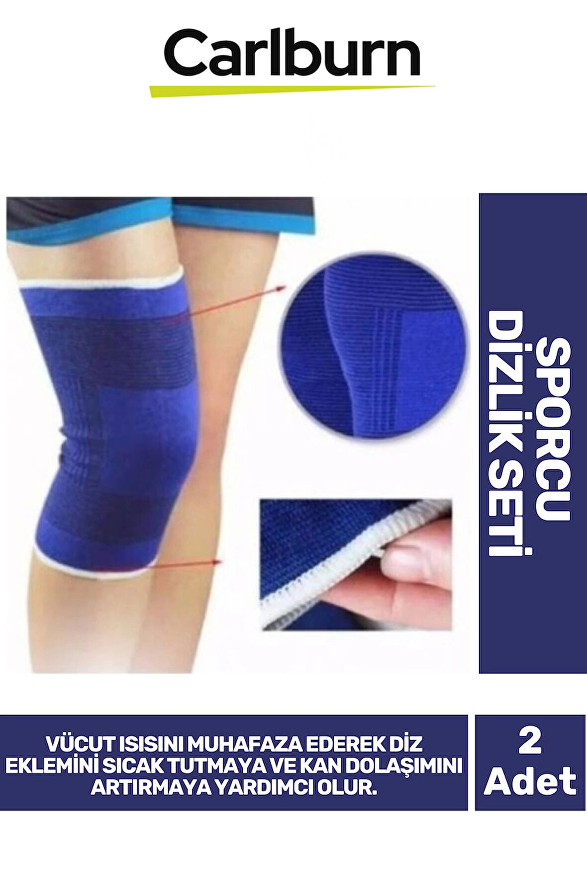 Özel Üretim Esnek Diz Koruyucu Sporcu Sakatlık Ameliyat Elastik Bandaj Sporcu Dizlik 2'li Set