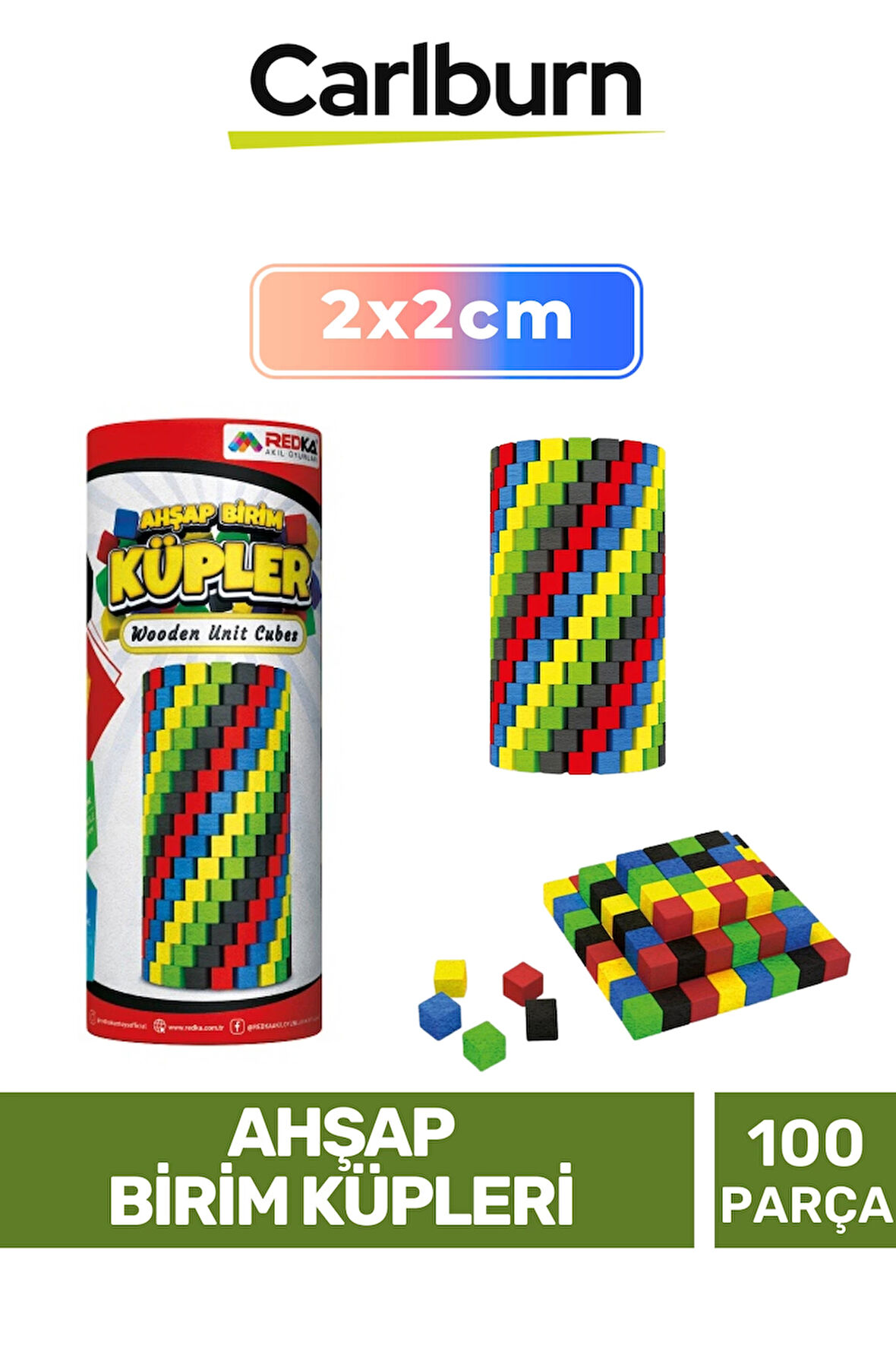 Özel Seri Eğitici Zeka Geliştirici Öğretici El Göz Koordinasyonu Ahşap Birim Küpleri - 100 Parça
