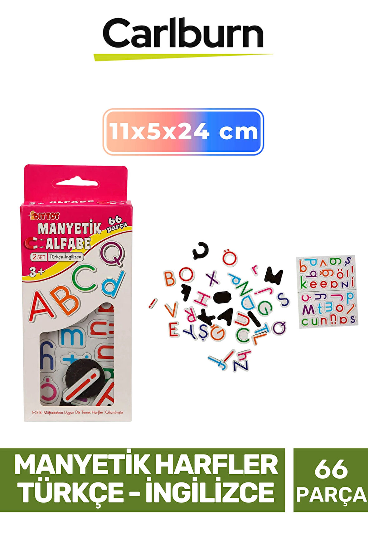 Eğitici Zeka Geliştirici Öğretici El Göz Koordinasyonu Manyetik Harfler Türkçe İngilizce - 66 Parça
