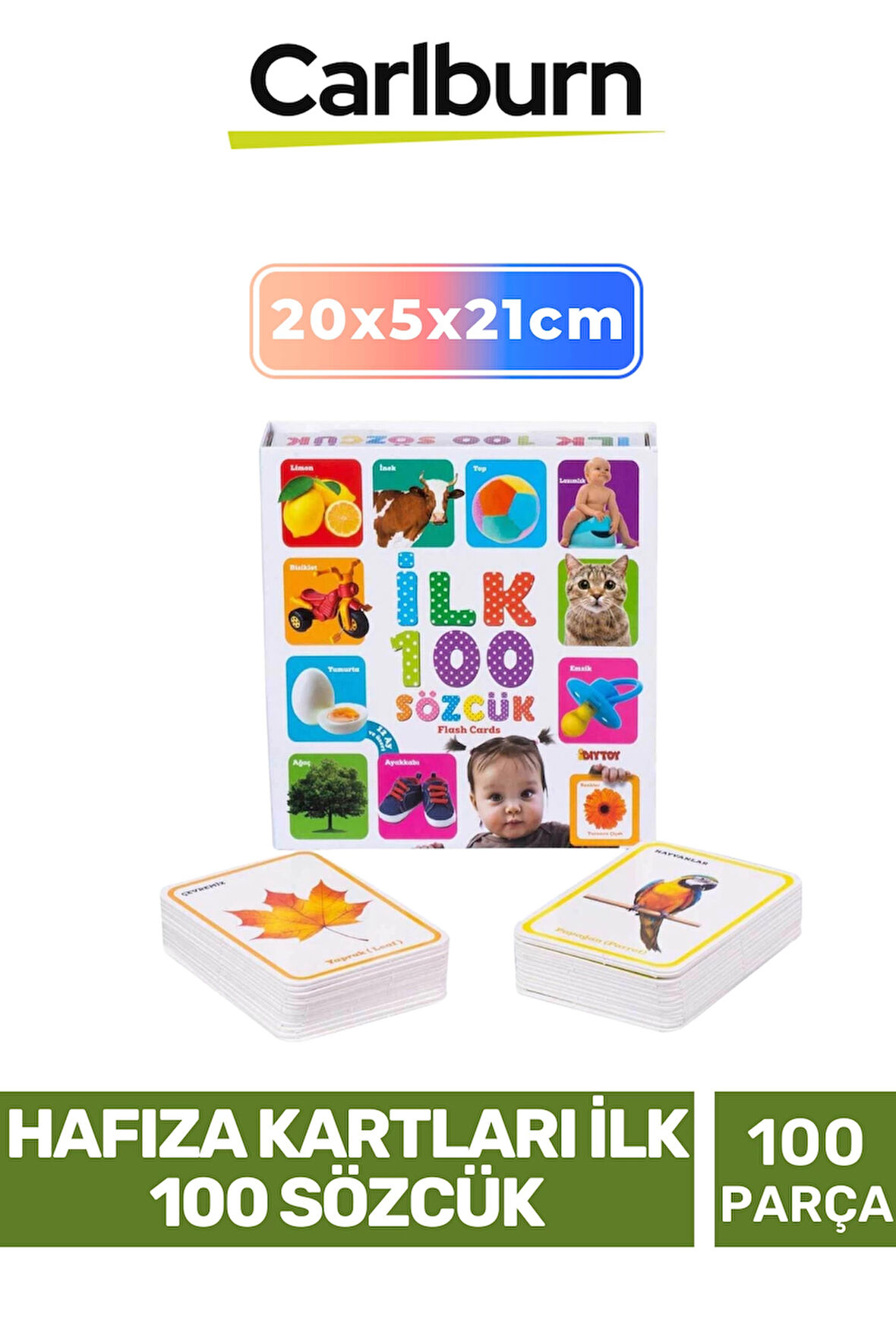 Özel Üretim Eğitici Zeka Geliştirici Öğretici El Göz Koordinasyonu Hafıza Kartları İlk 100 Sözcük