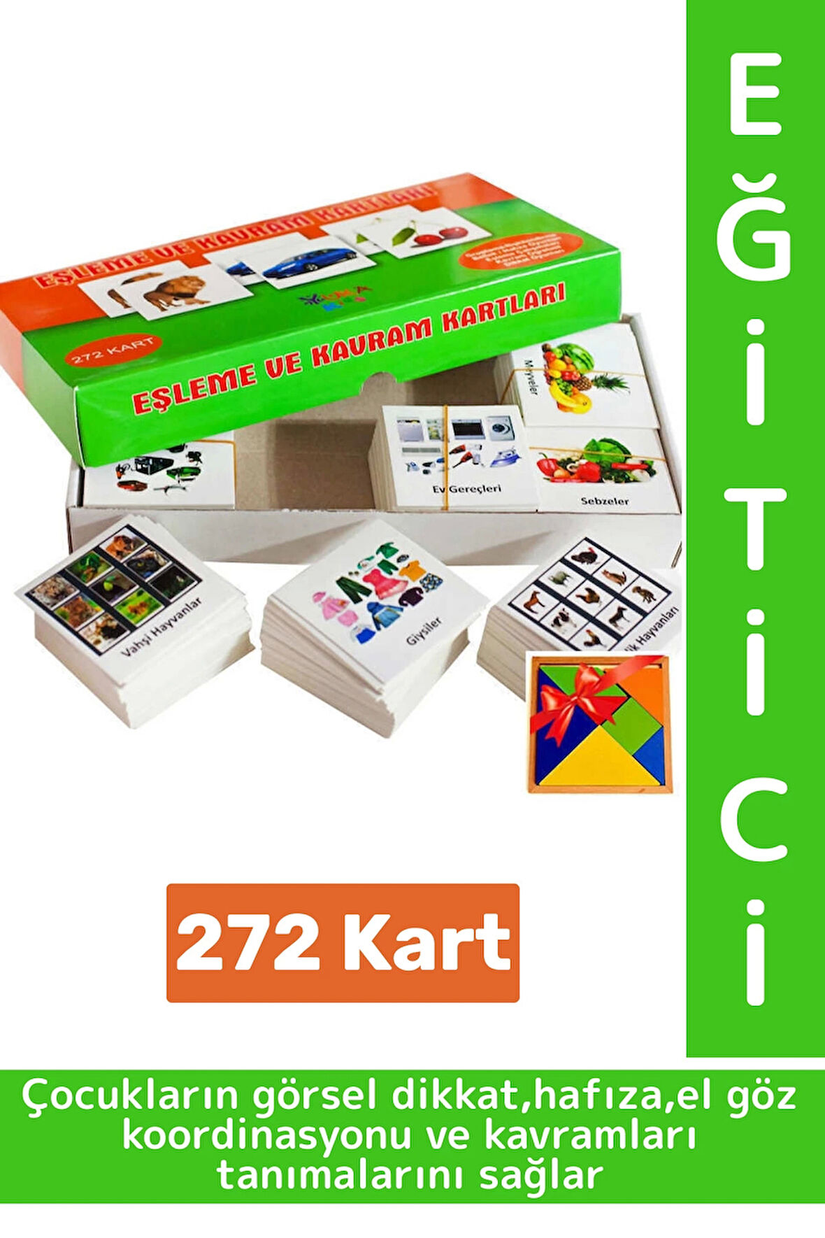 Eğitici Çocuk El Göz Koordinasyonu Görsel Kavram Algısı Beceri Geliştirici Eşleme Kavrama Kartları