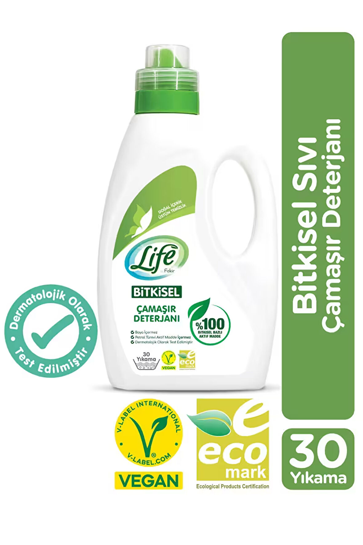 Life By Fakir Bitkisel & Leke Karşıtı Renkliler için Sıvı Deterjan 30 Yıkama 1.5 lt %100 Doğal Temizlik