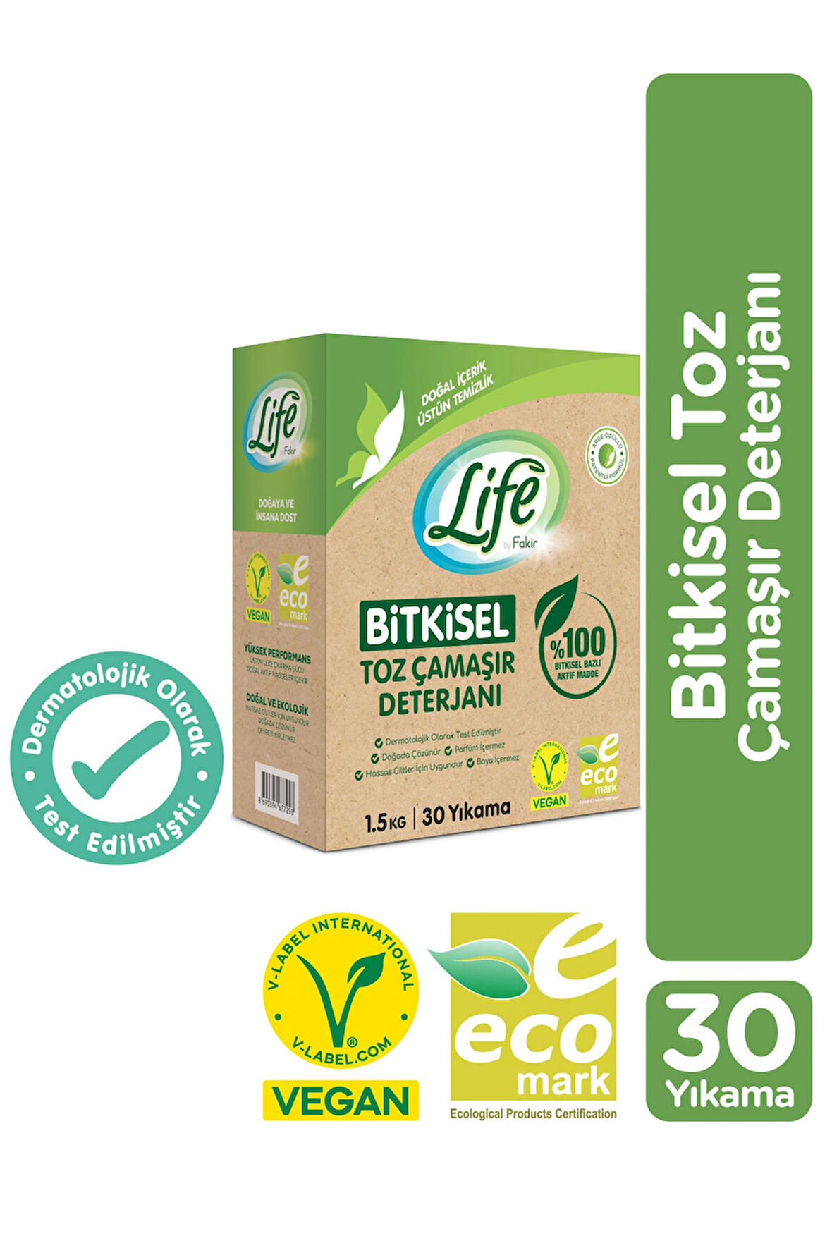 Bitkisel Vegan Doğal Toz Çamaşır Deterjanı Renkli Ve Beyazlar 1,5 Kg - %100 Doğal Temizlik