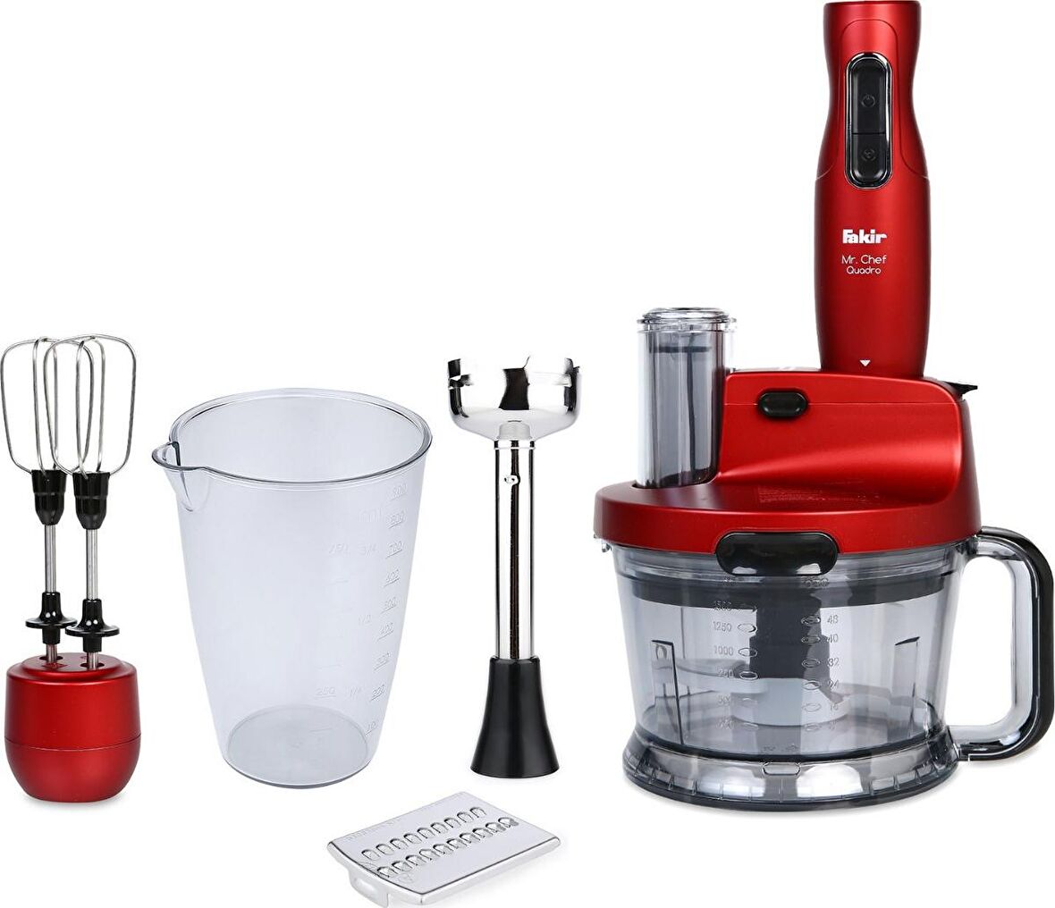 Fakir Rondo Blender Mikser Seti MrChef Quadro 1000w Rouge Kırmızı