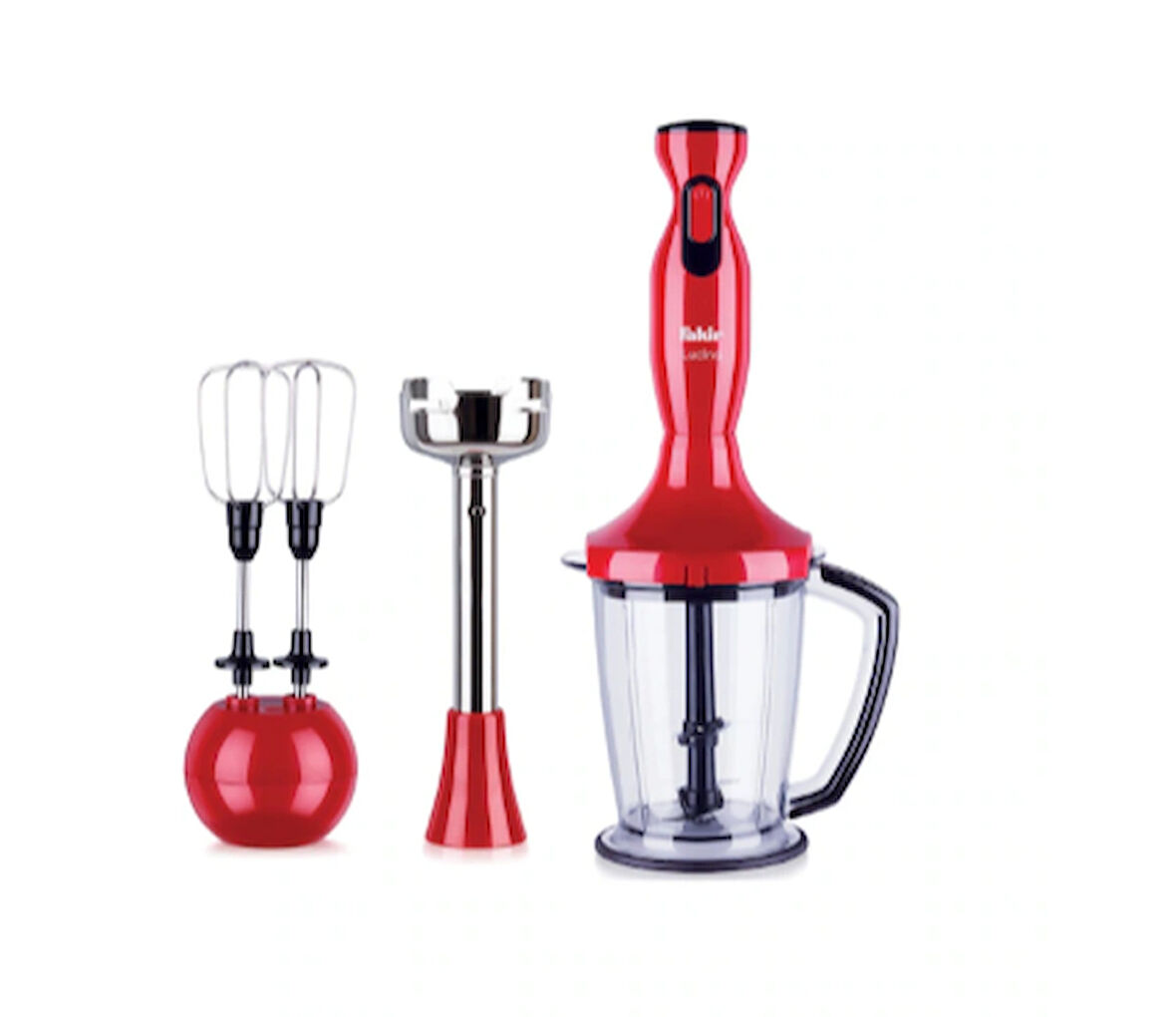 Fakir Lucina 1000 W Mikser & Blender Seti Kırmızı (VİTRİN ÜRÜNÜDÜR)