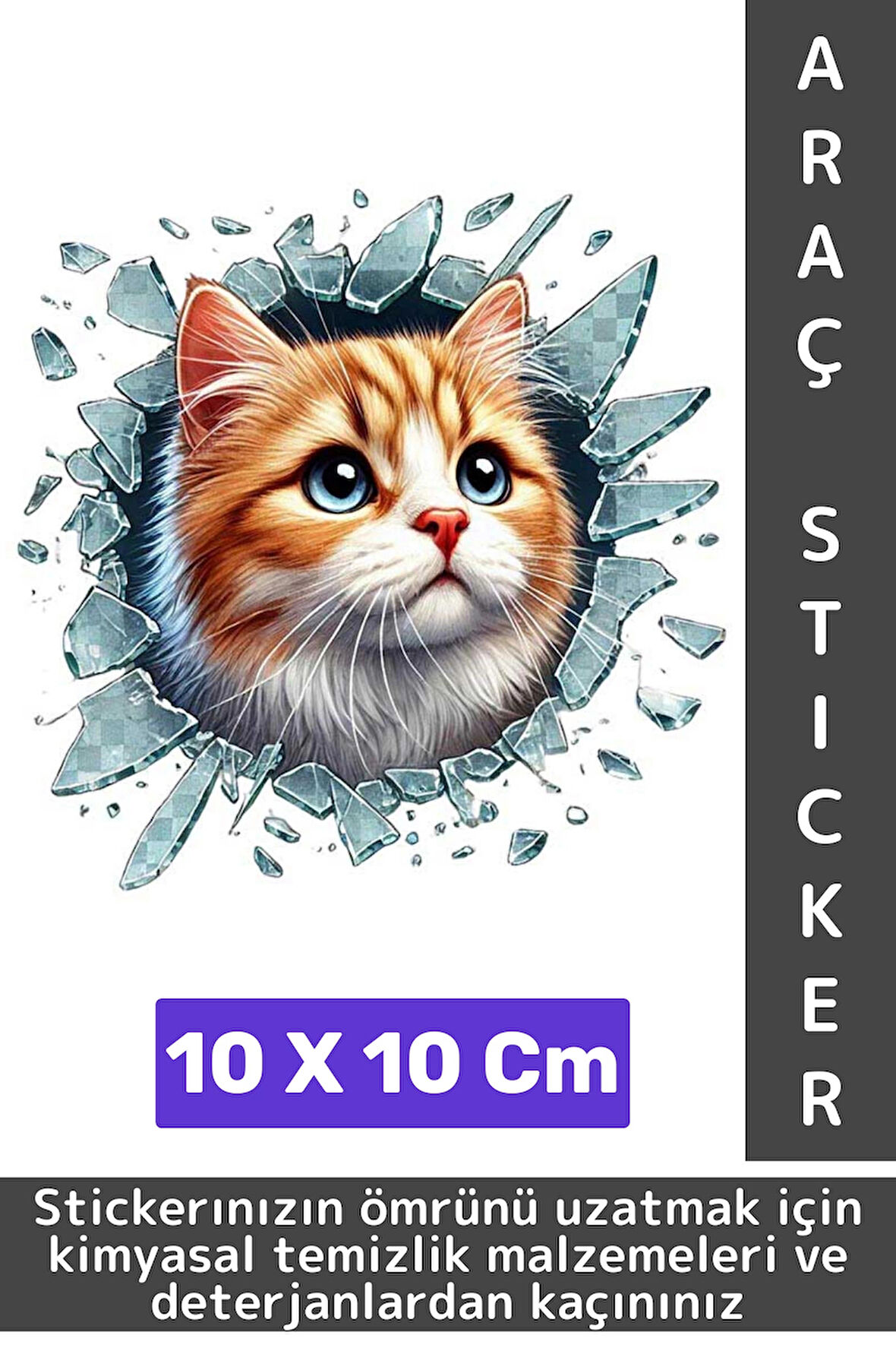 Özel Tasarım Araç Dış Modifiye Eğlenceli Yaratıcı Şık 3D Evcil Hayvan Kedi Köpek Sticker 10 X 10 Cm