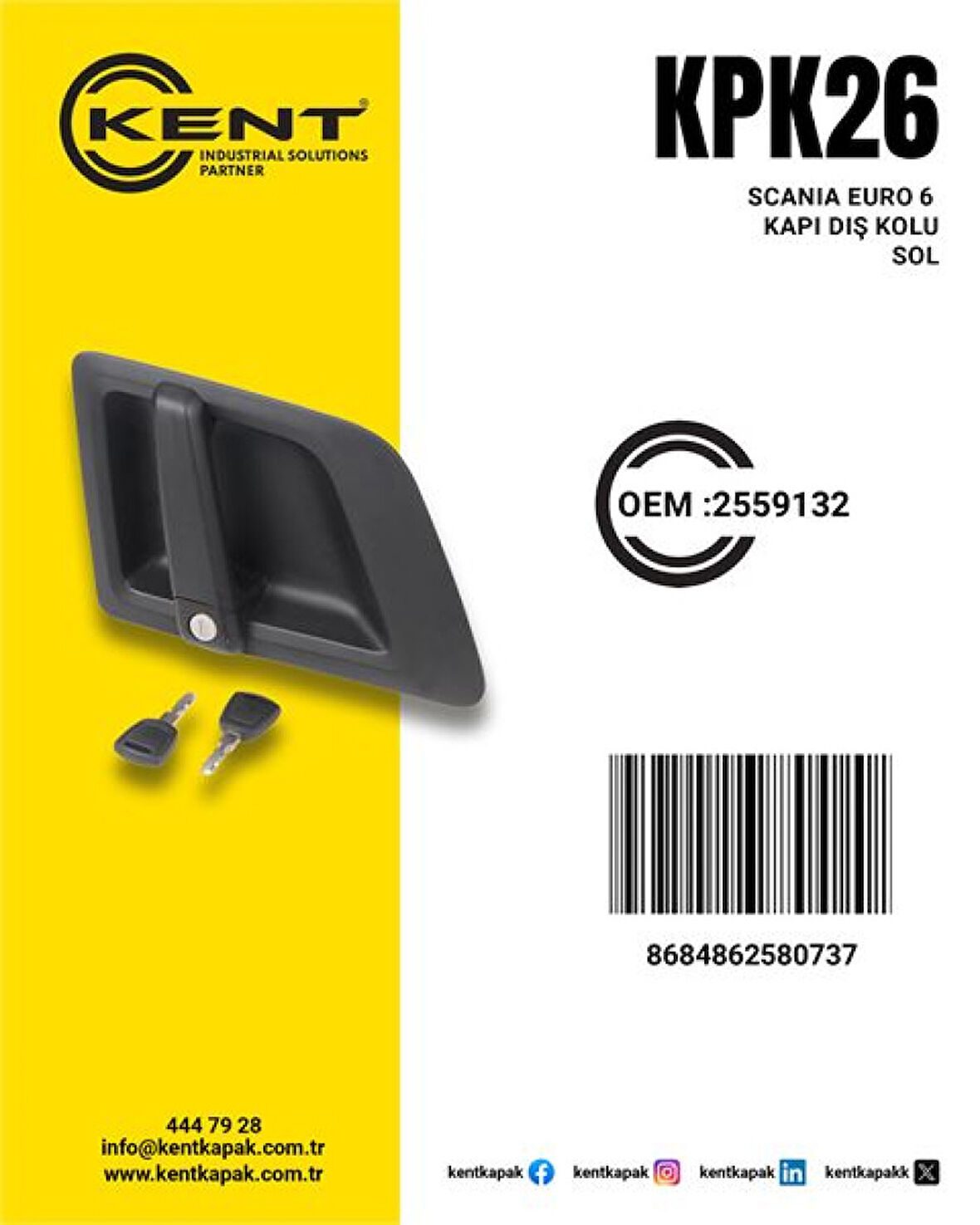 Scanıa Truck Kapı Kapıkolu Sol Scanıa Pgrt 4 Seri - Kent Kpk-26