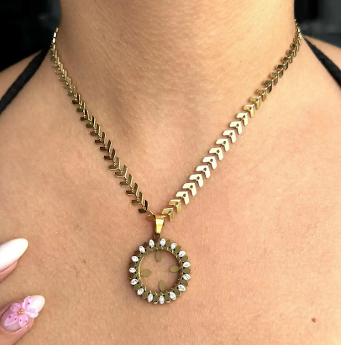 Altın Renk Çeyrek Koyulabilen  Kolye