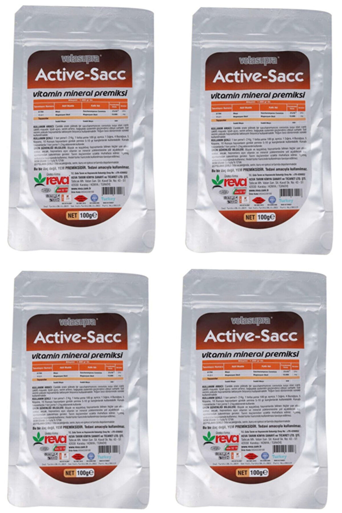Vetasupra Active Sacc Iştah Açıcı-bağışıklık Düzenleyici Premiks 100 gr X 4 Adet
