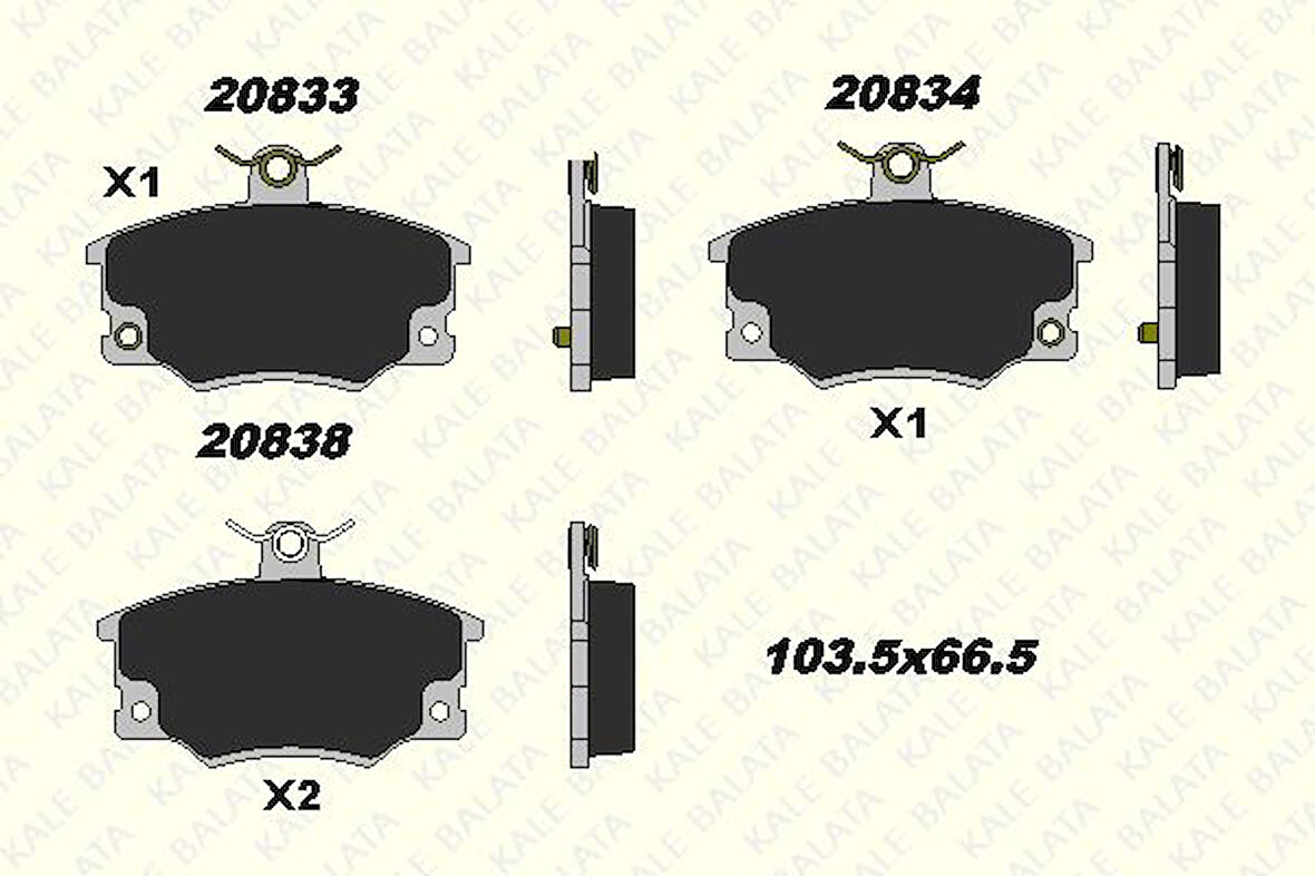 Tofas On Fren Balatası Tempra Tipo Uno Punto 1,4 / 1,6 / 1,8 / 2,0 - Kale B 20833 171 25 Ans