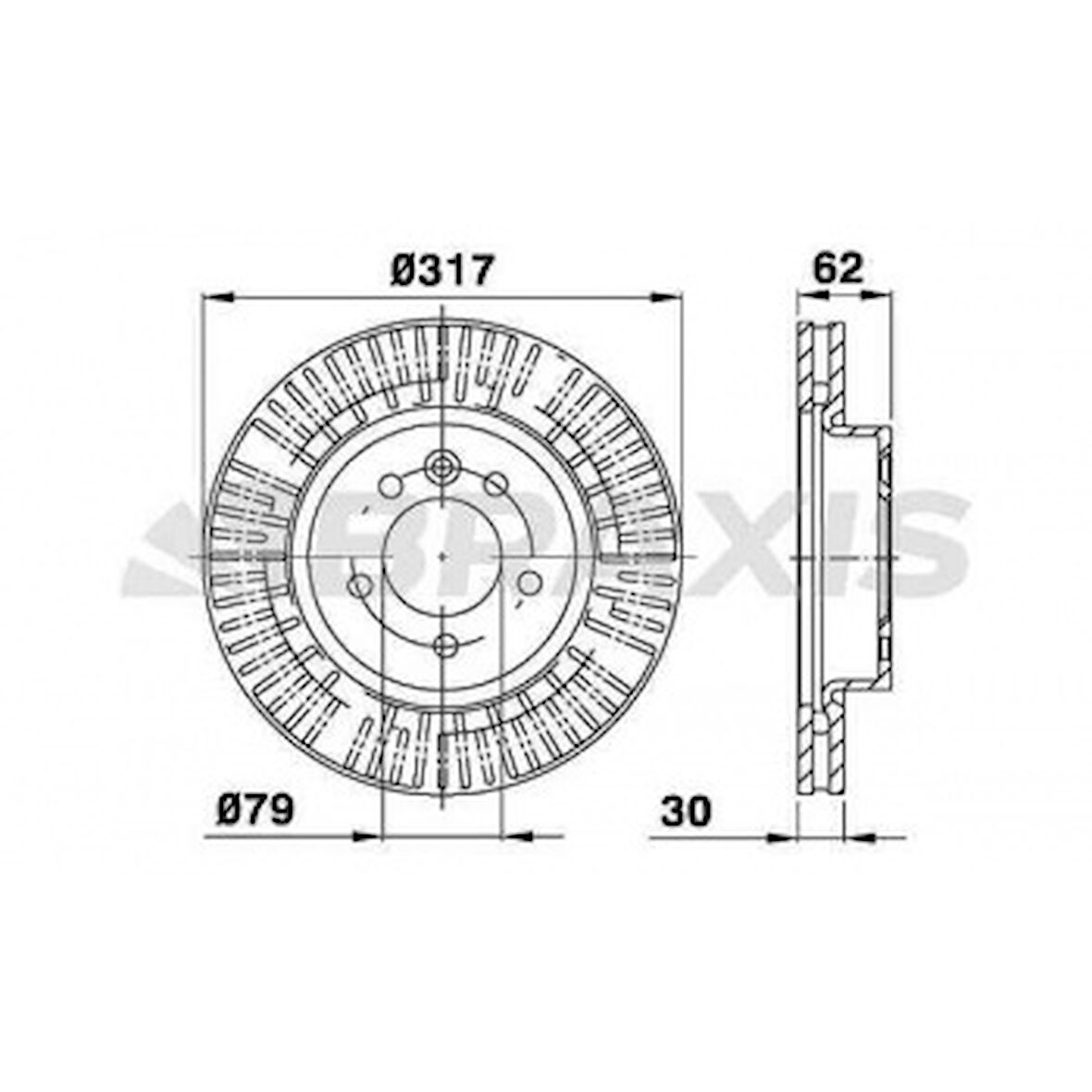Land Rover Fren Diski On Discovery 3 05-09 Discovery 4 10-16 2.7 V6 Dizel Range Rover Sport 4.4 V8 Petrol 317mm - Braxıs Ad0401