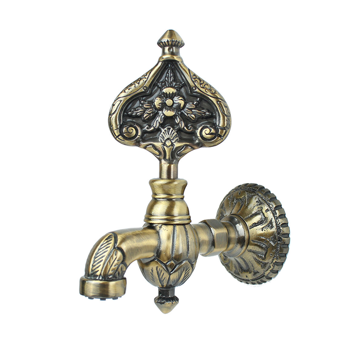 FKN Çiçek Desenli Perlatörlü Antik Osmanlı Musluk