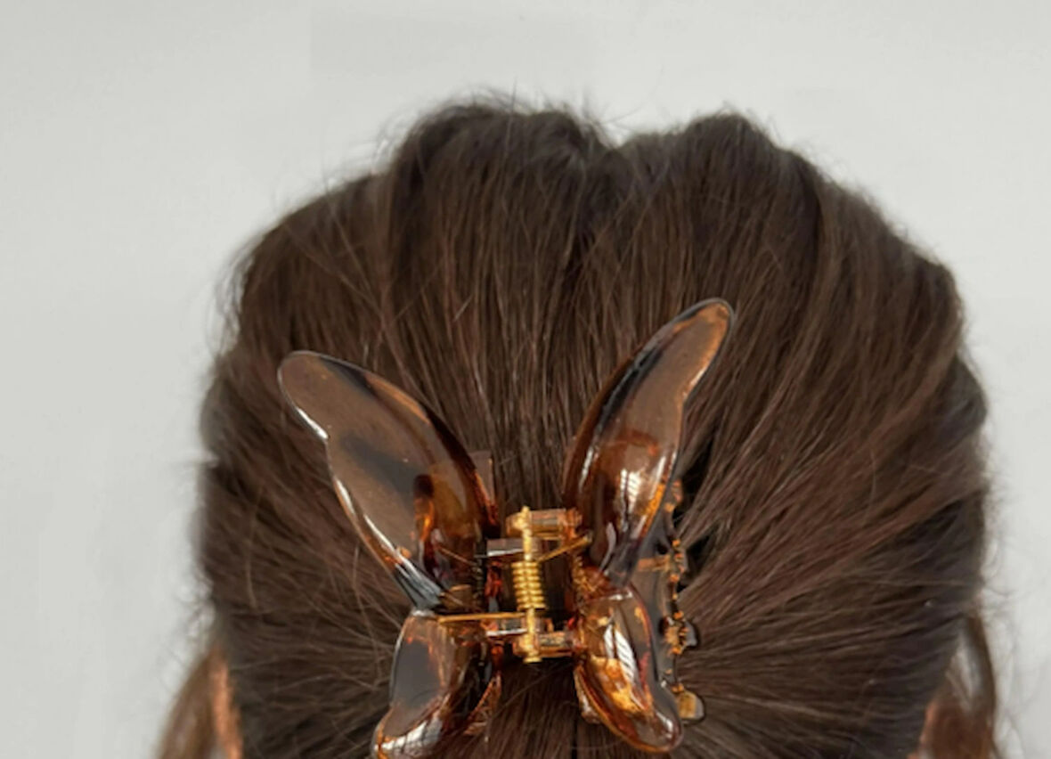 Kahverengi Kelebek Figürlü Leopar Desenli