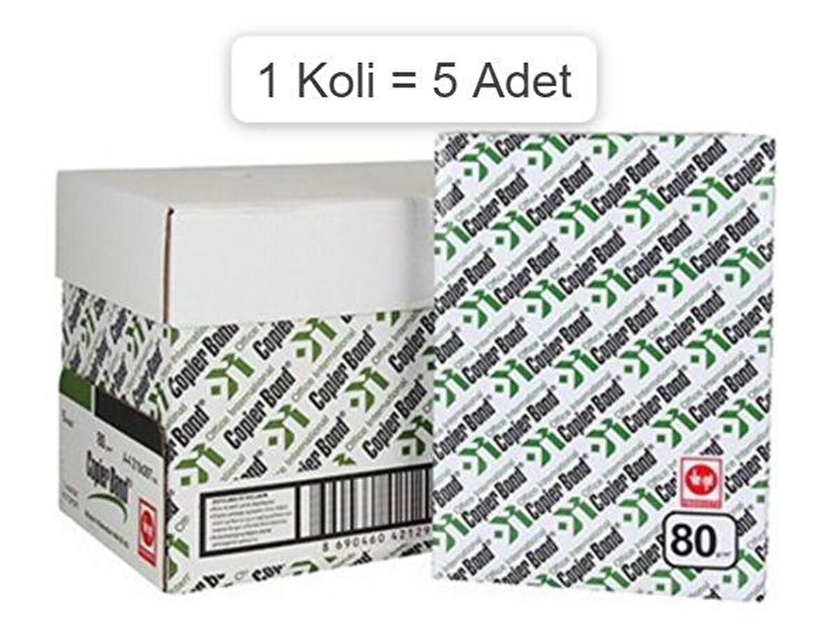 Vege Copier Bond A4 Fotokopi Kağıdı 80 gr 500 Yaprak (1 Koli=5 Adet)