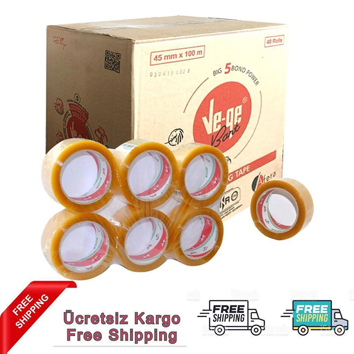 Vege Bufalo Koli Bandı 45x100 Şeffaf 48Li