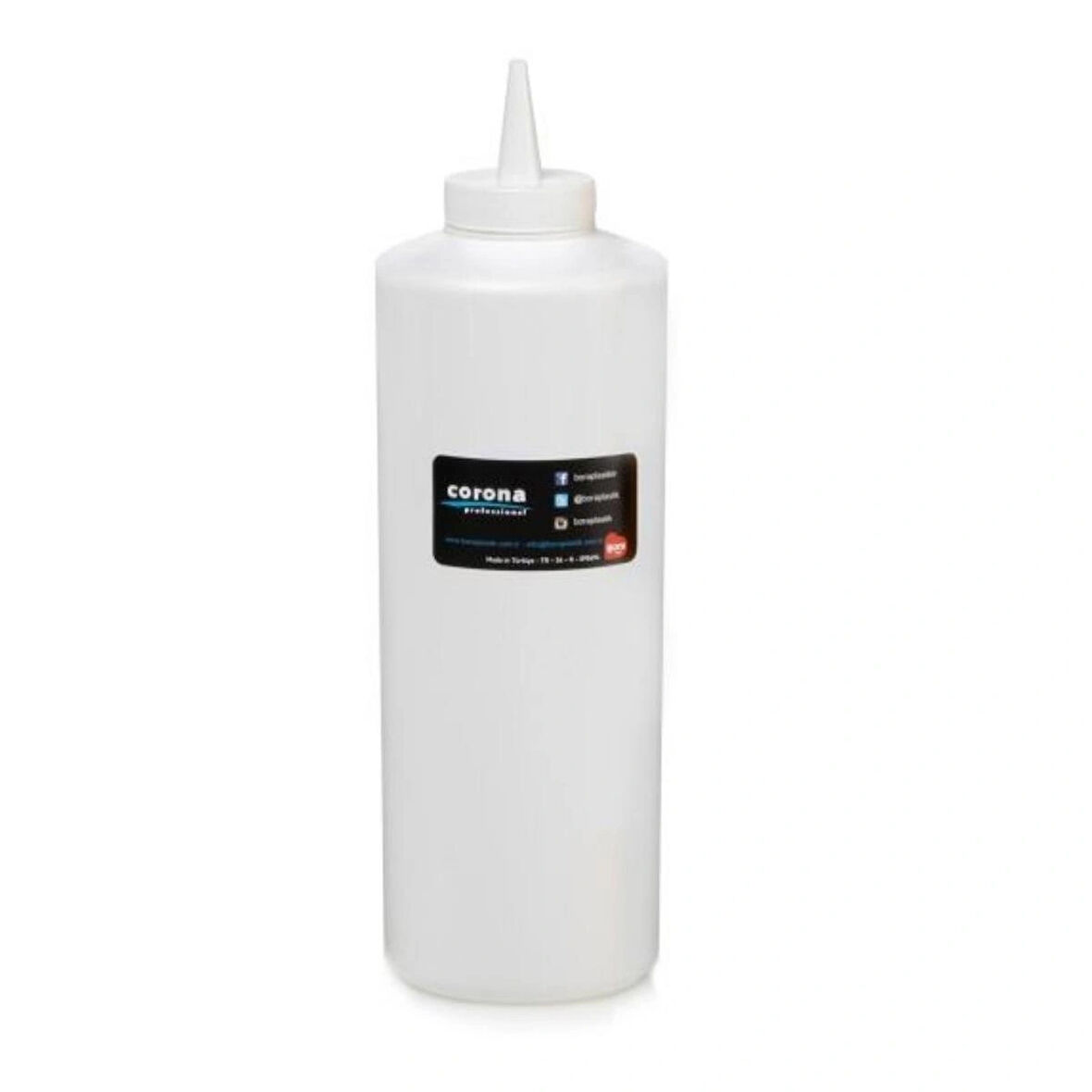 Bora Plastik BO2105 Kapaklı Ketçap Mayonez Şişesi 950 ml Beyaz