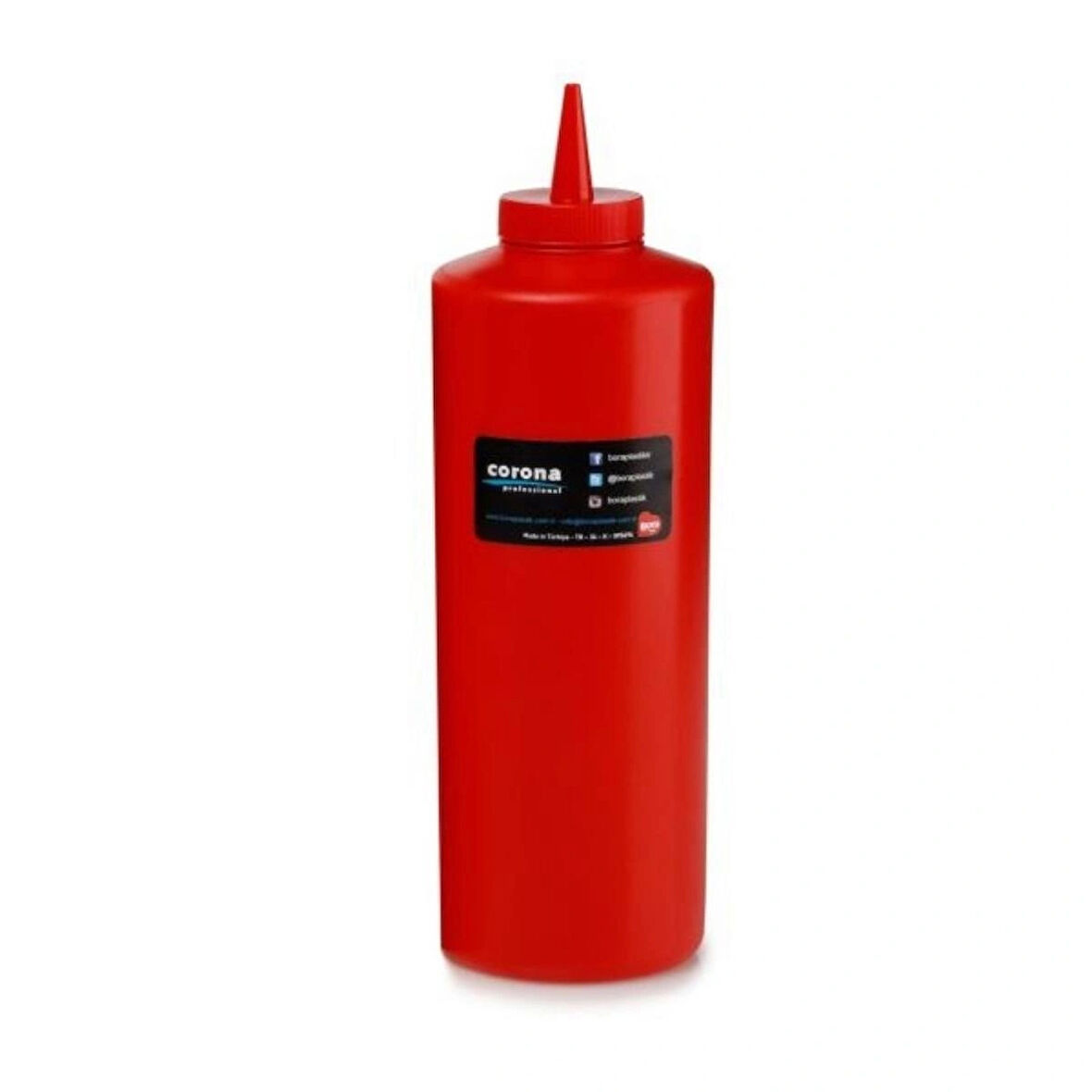Bora Plastik BO2107 Kapaklı Ketçap Mayonez Şişesi 950 ml Kırmızı