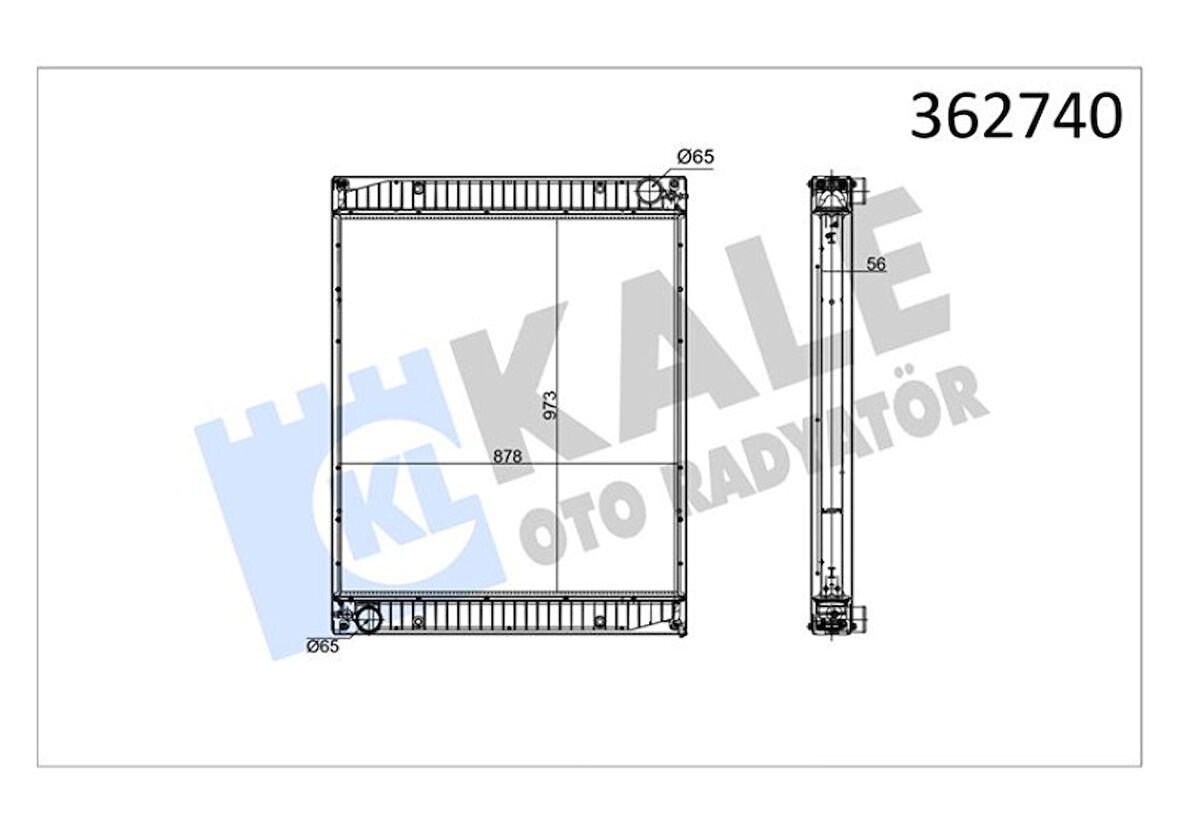 Mercedes Truck Motor Su Radyatoru Mercedes Benz Travego ; Tourısmo Euro 6 (cerceveli) [brazıng] [56 Mm] - Kale 362740