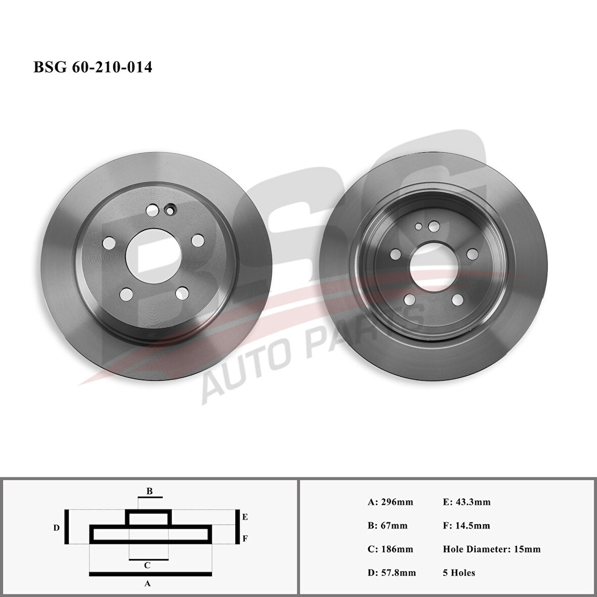 Mercedes Fren Diski Arka - Fren Diski Arka - Bsg 60-210-014