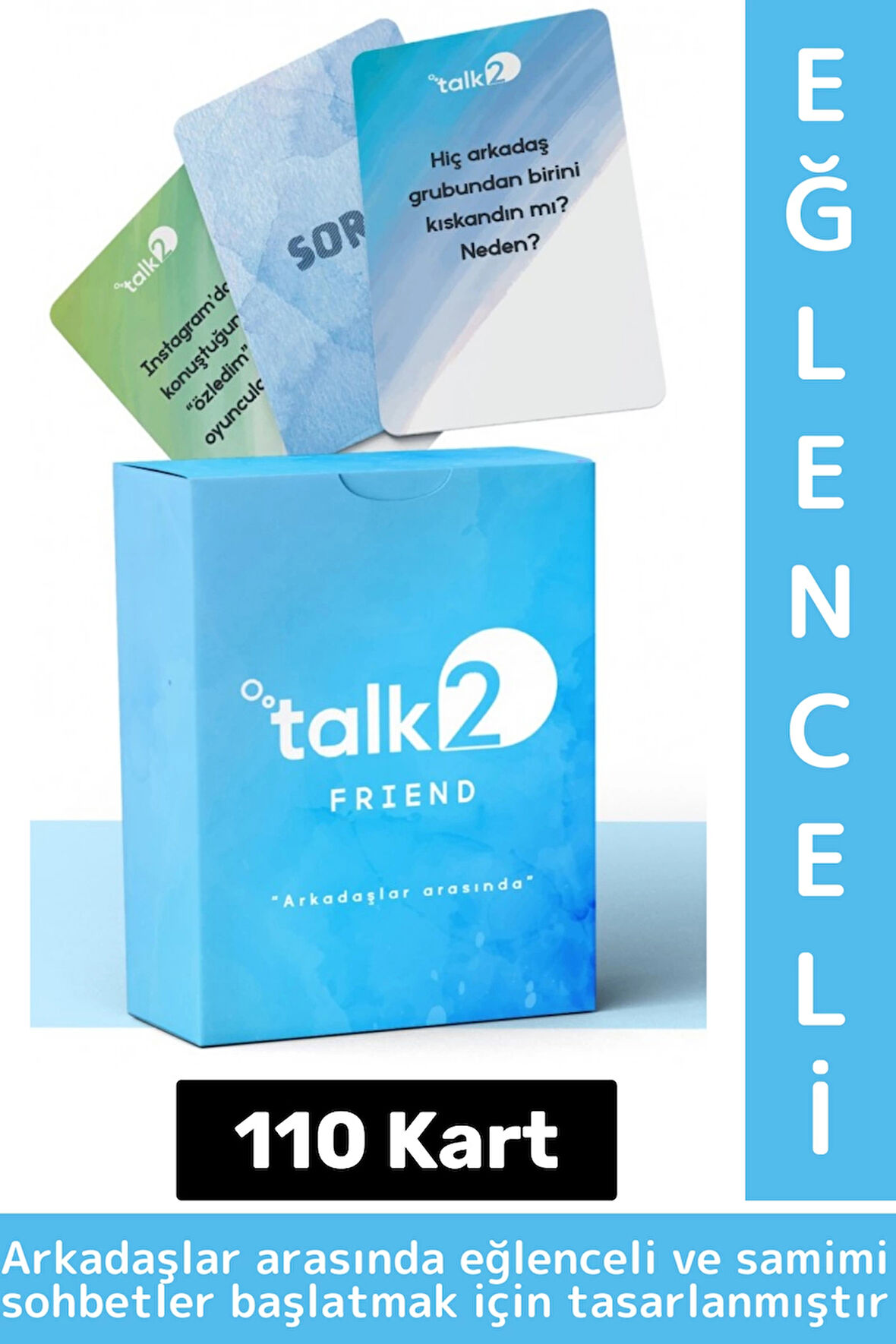 Eğlenceli Özel Gün Yılbaşı Arkadaş Samimiyet Arttıran Cesur İtiraf Oyunu Talk2-Friend 110 Kart