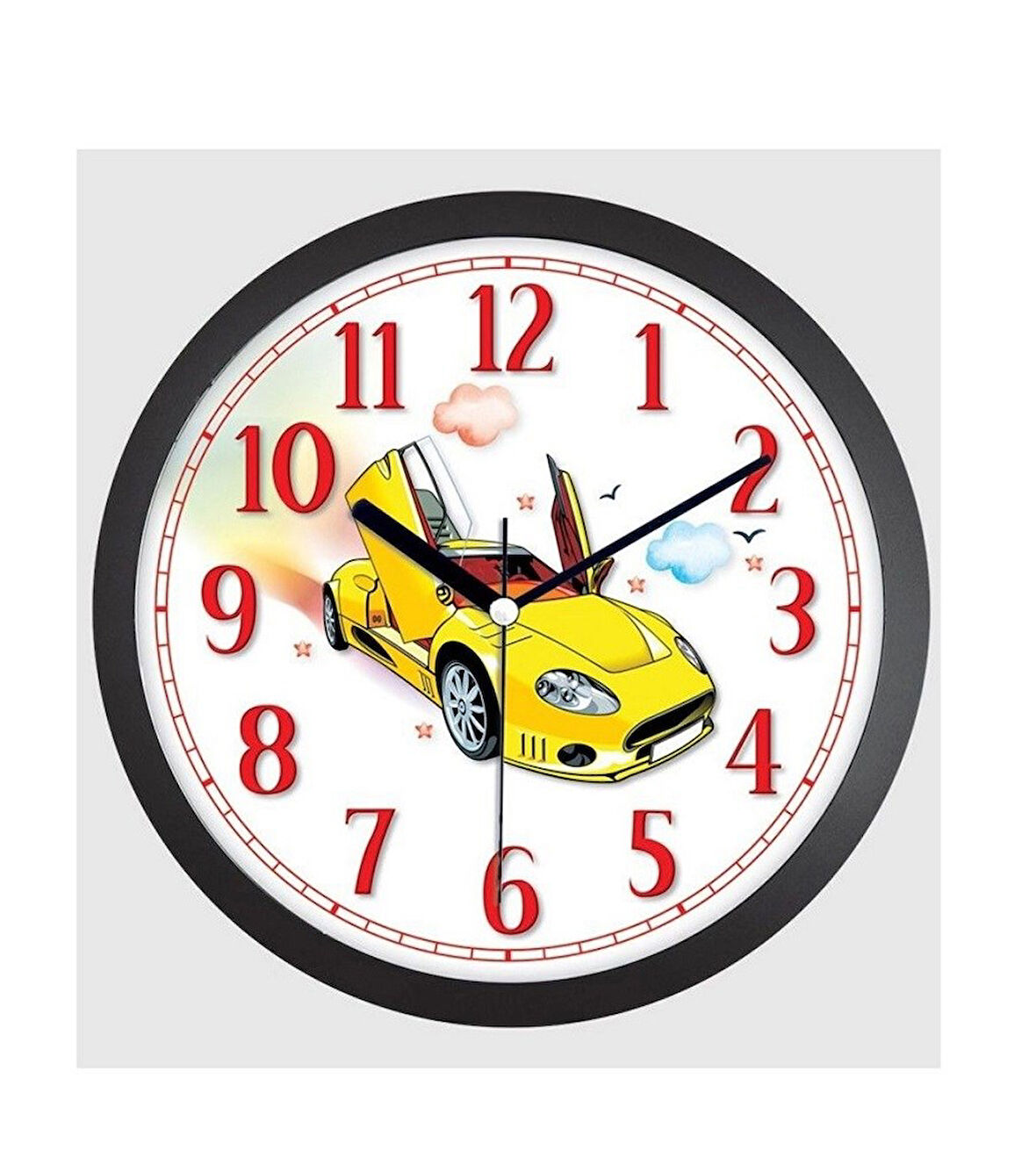 28x28 cm Arabalı Çocuk Odası Duvar Saati 0591
