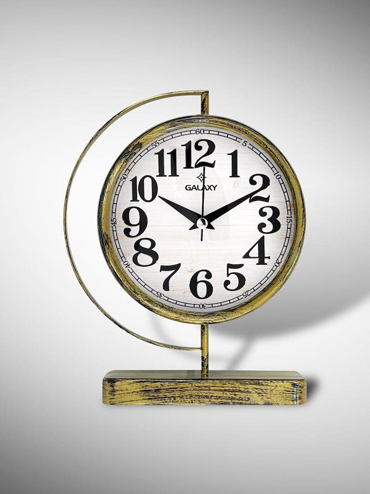 Galaxy Premium Serisi Modern Kadranlı Metal Ofis ve Masa Üstü Saat 20 cm Gold