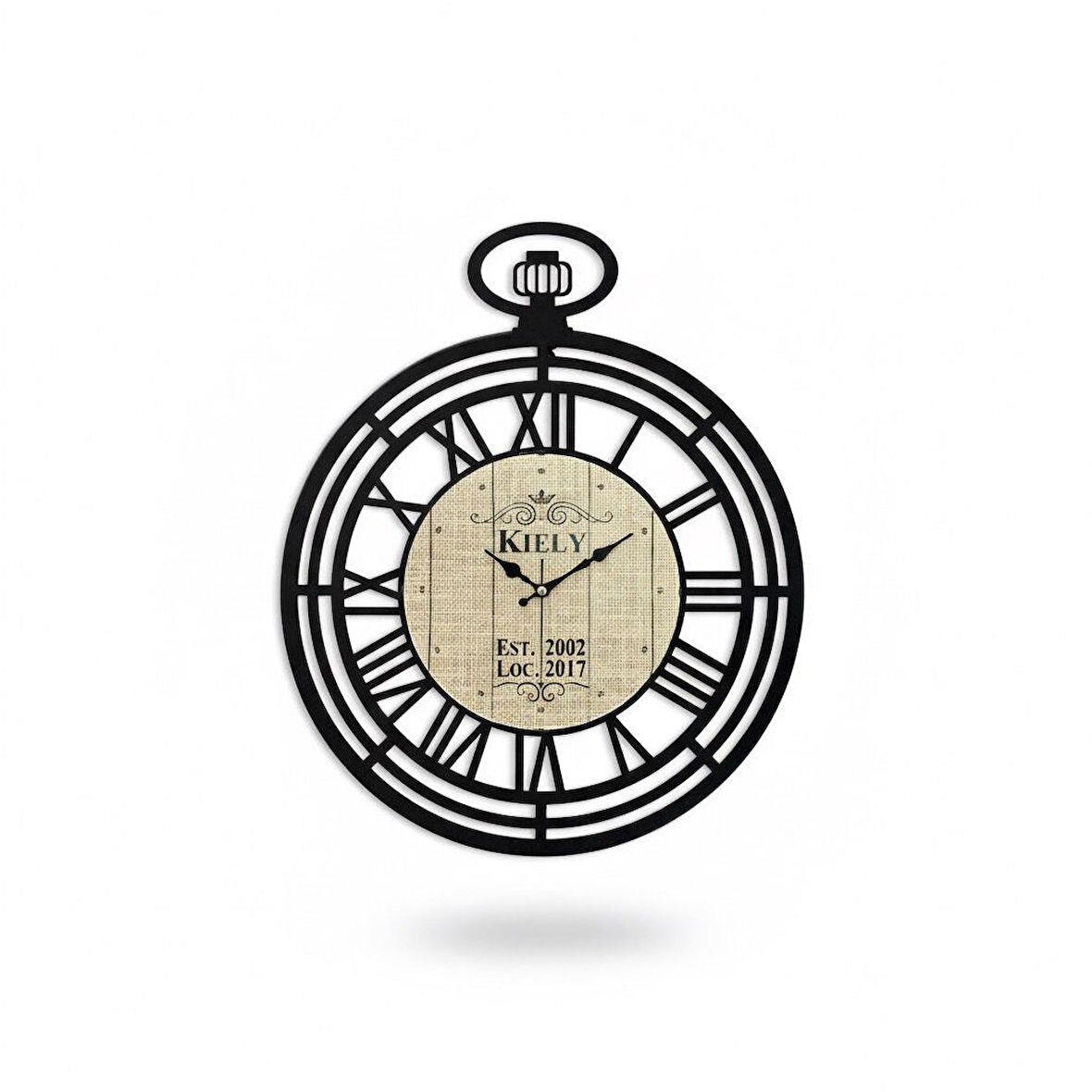 Galaxy Premium Köstekli Serisi Roma Rakamlı Metal Duvar Saati 55 cm Siyah