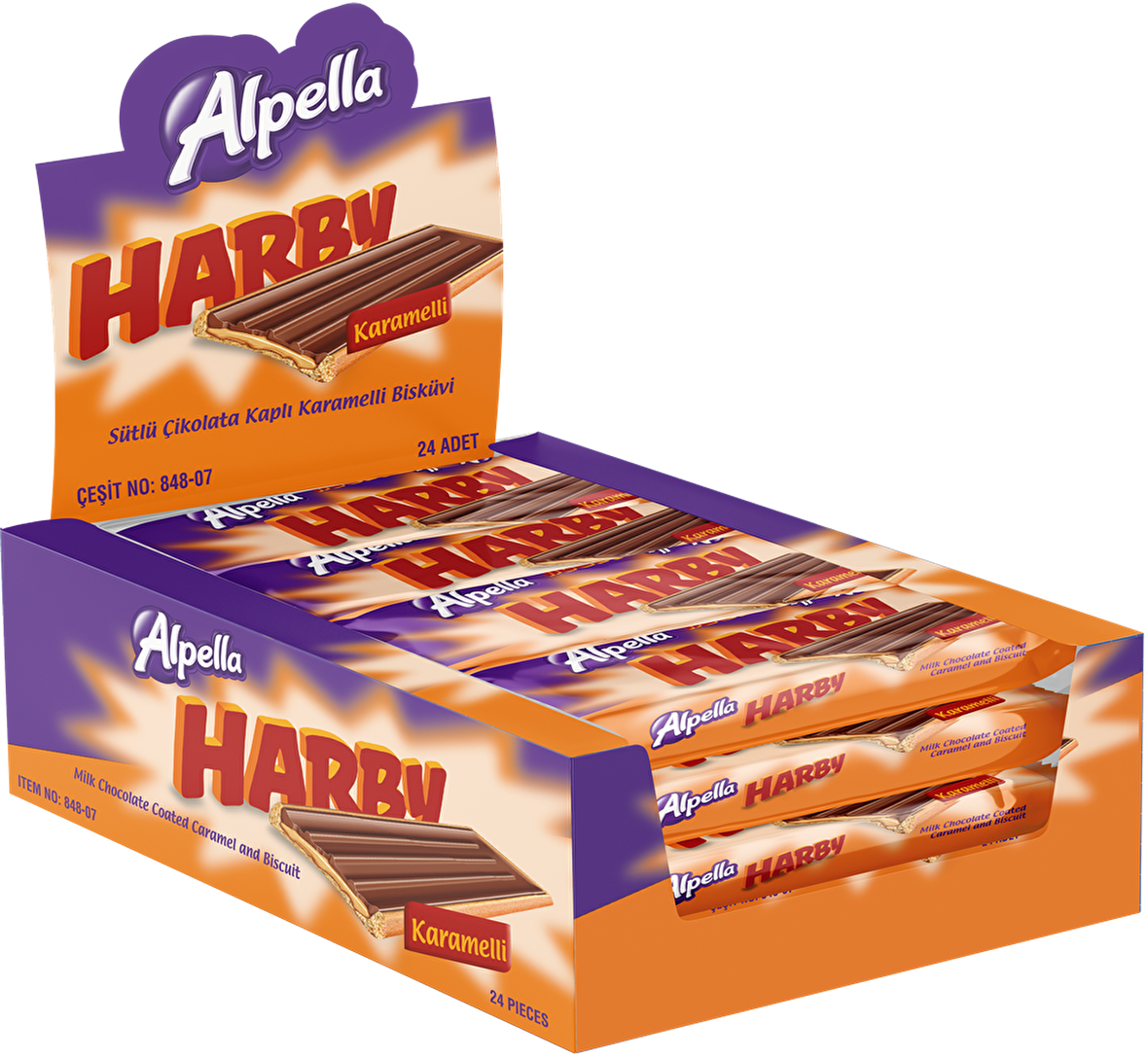 Alpella Harby Karamelli Bisküvi 25 g 24'lü