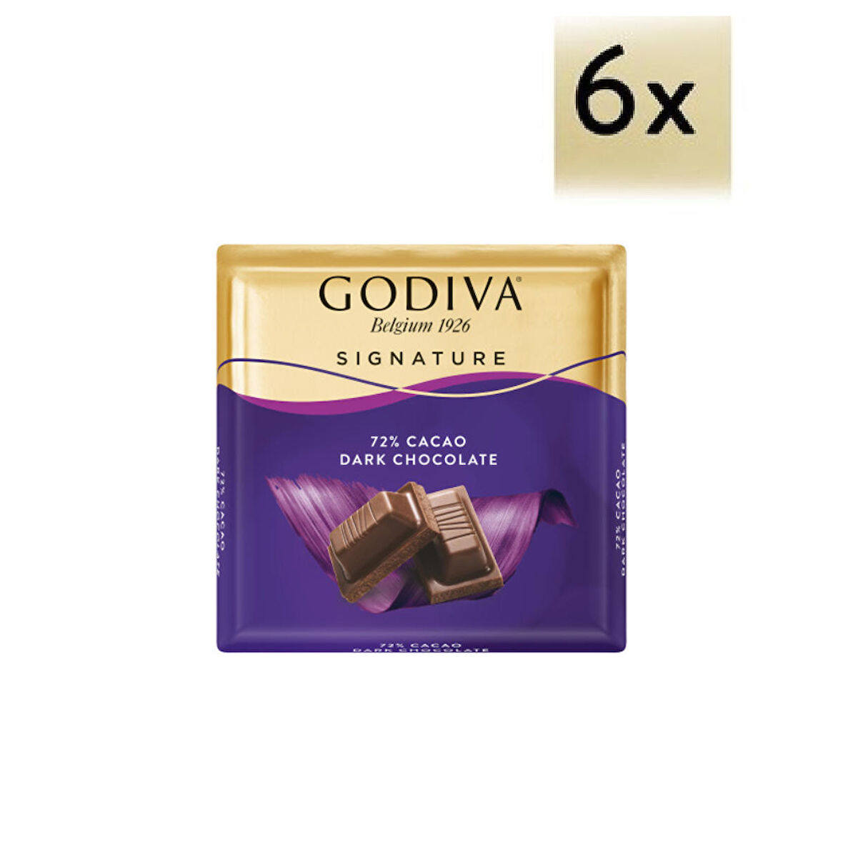  %72 Bitter Kare Çikolata (60g), 6 Adet