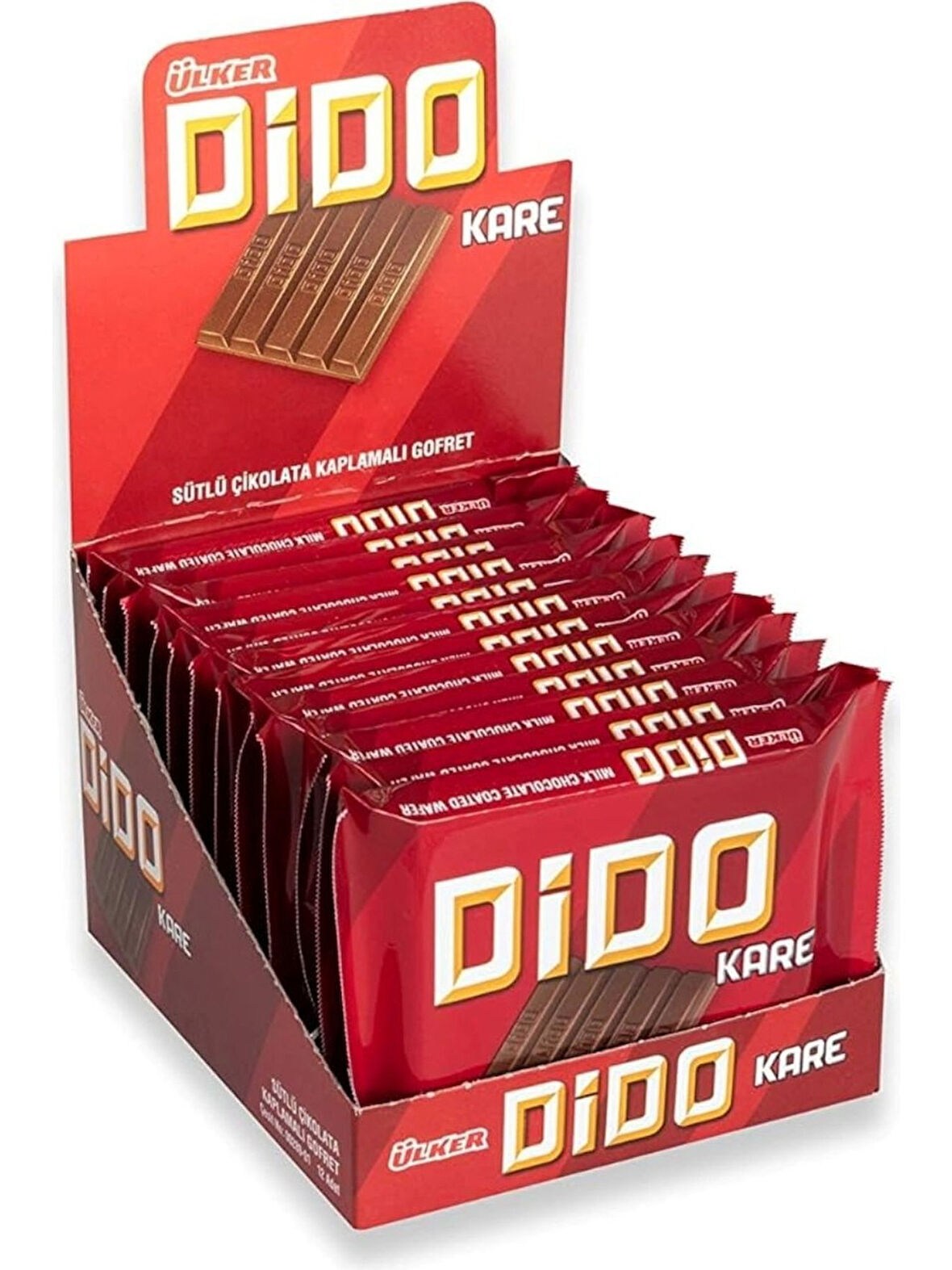 DİDO Kare - Sütlü Çikolata Kaplamalı Gofret - 55.5 gram - 12 Adet