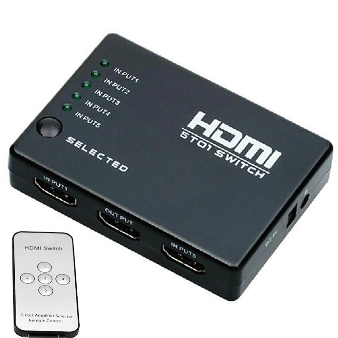 Gplus SY-501 5 Port Kumandalı Full HD 1080p HDMI Switch Çoklayıcı