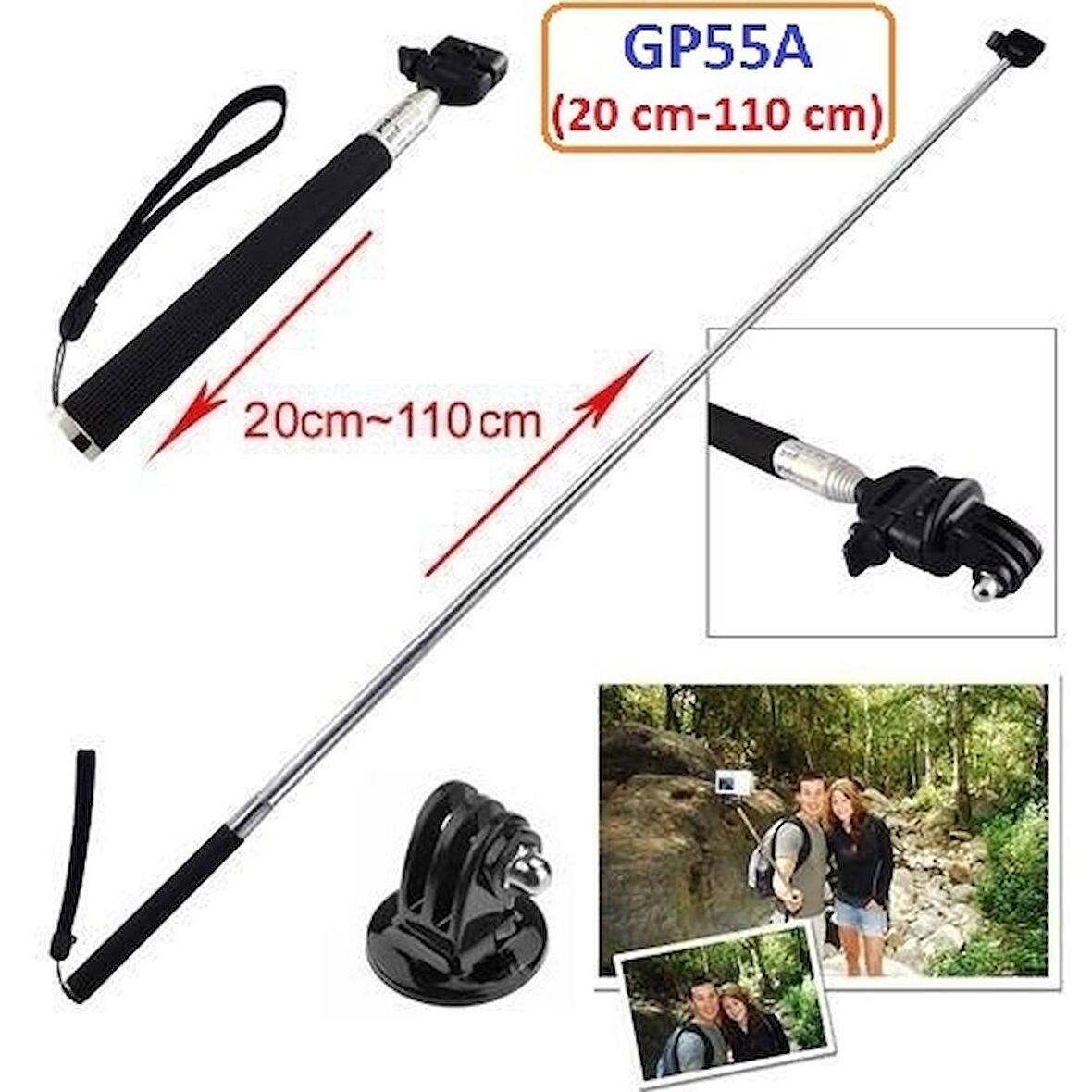 EKEN H9R SJCAM SJ5000 XIAOMI YI 110 cm Monopod+GP03 Tripod GP55A